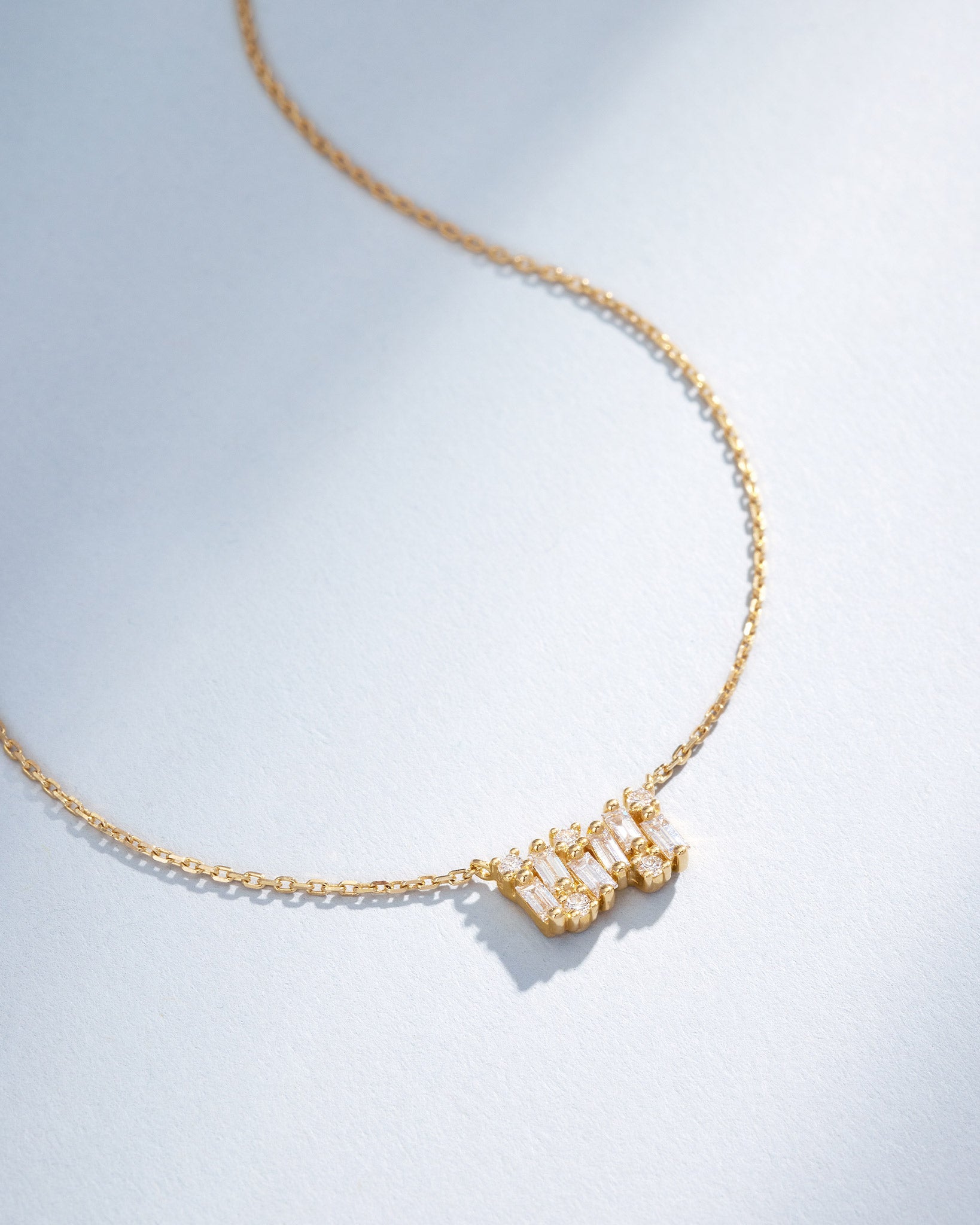 Suzanne Kalan Shimmer Diamond Mini Bar Pendant in 18k yellow gold