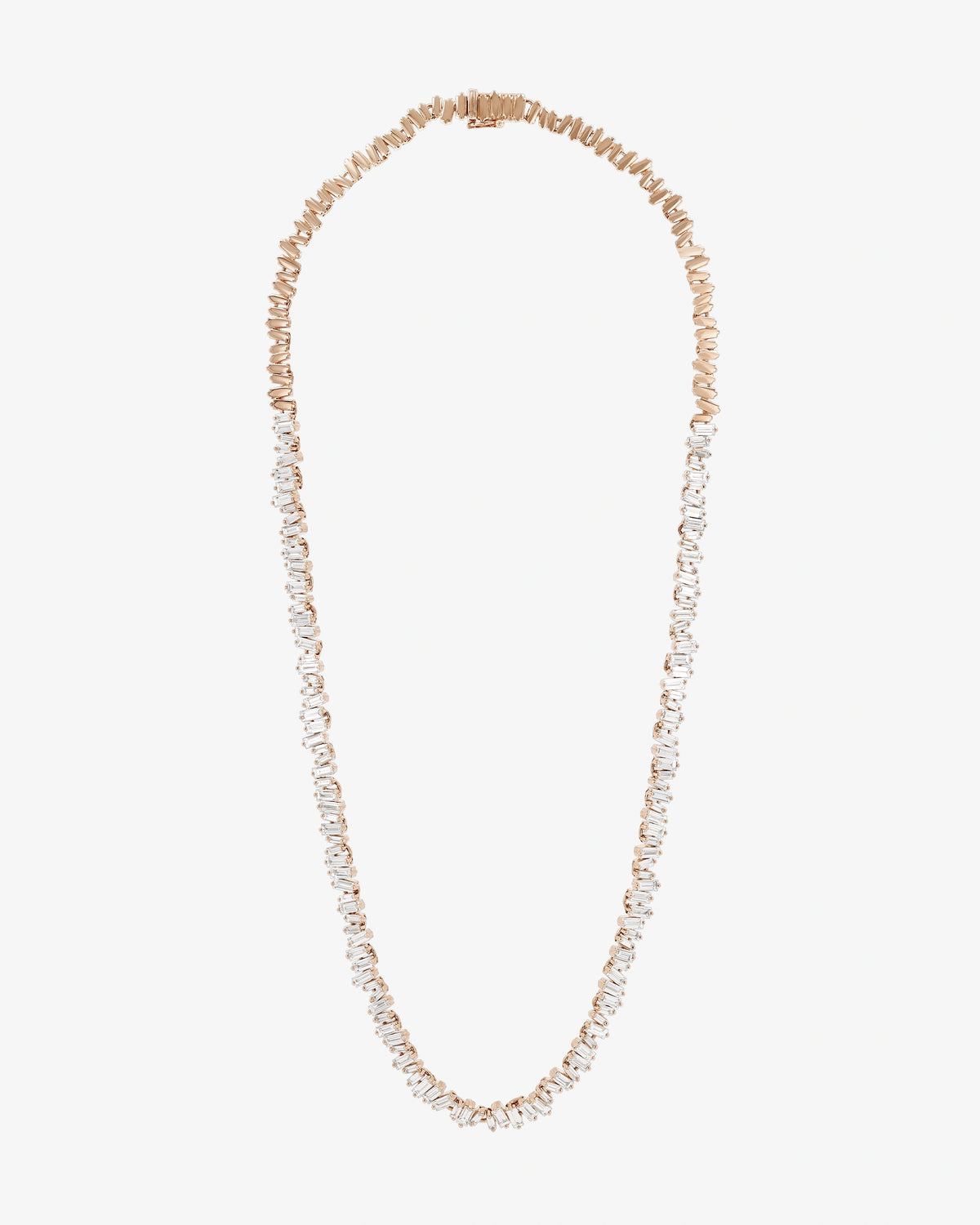 Suzanne Kalan Bold Diamond Tennis Necklace in 18k rose gold