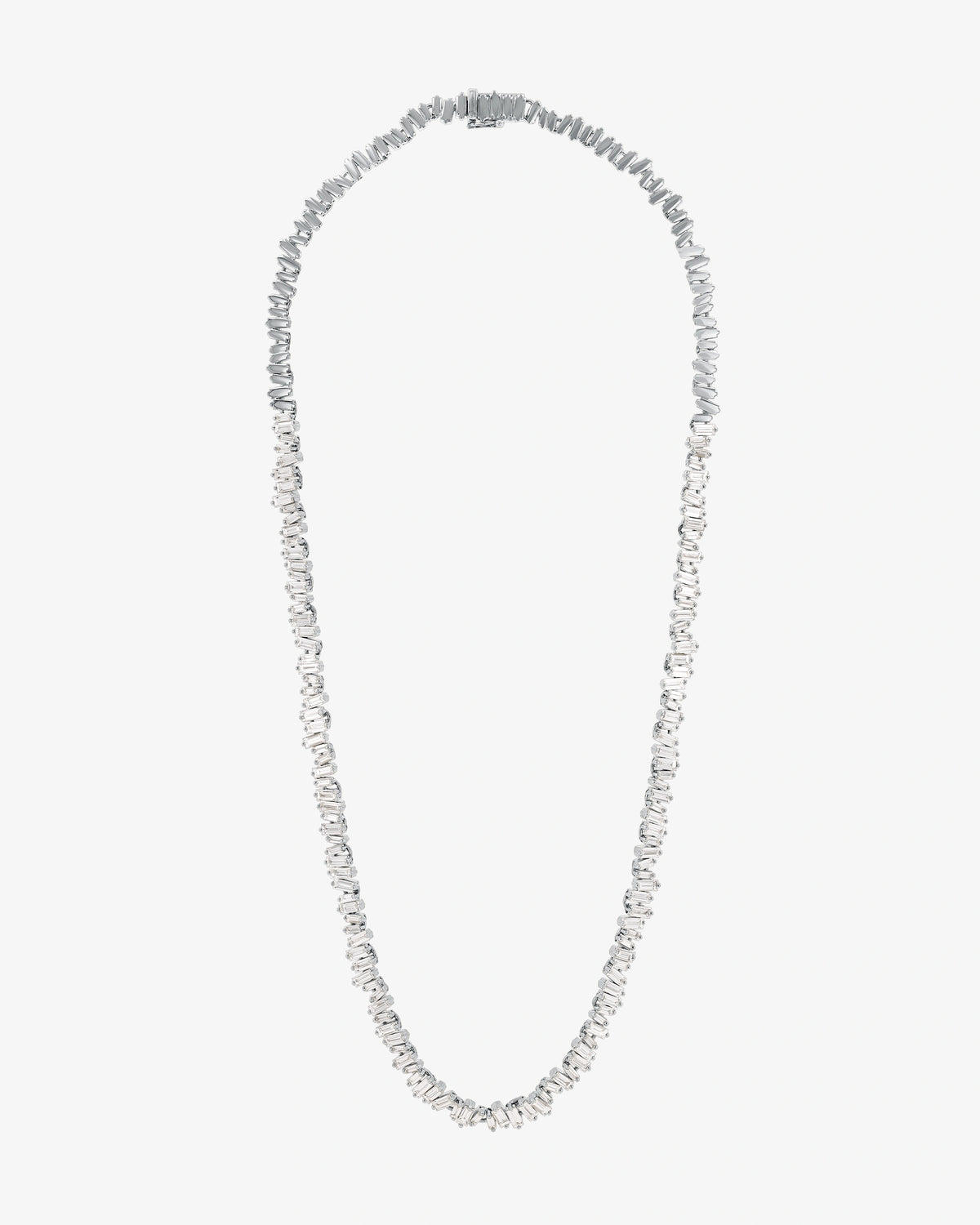Suzanne Kalan Bold Diamond Tennis Necklace in 18k white gold