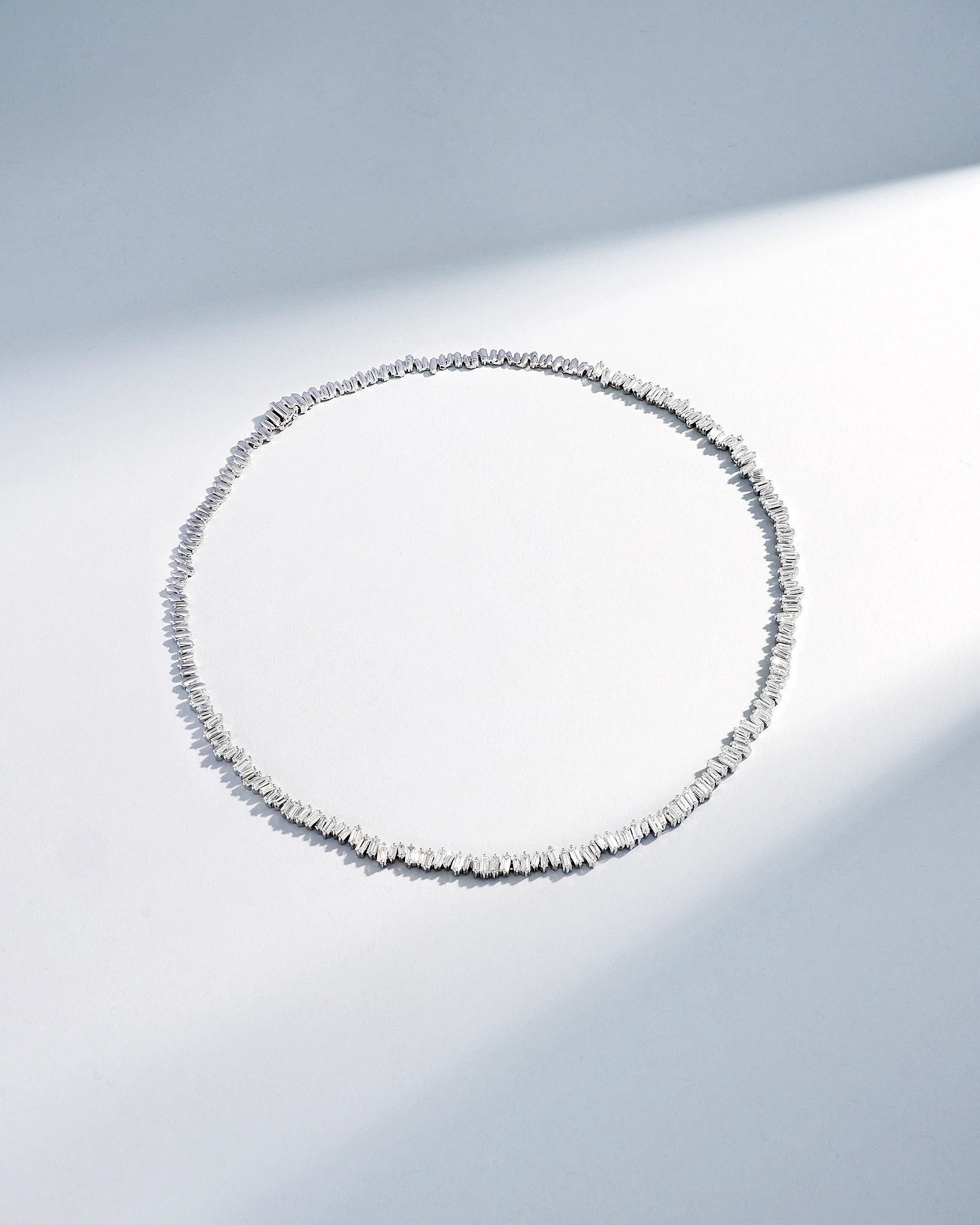 Suzanne Kalan Bold Diamond Tennis Necklace in 18k white gold