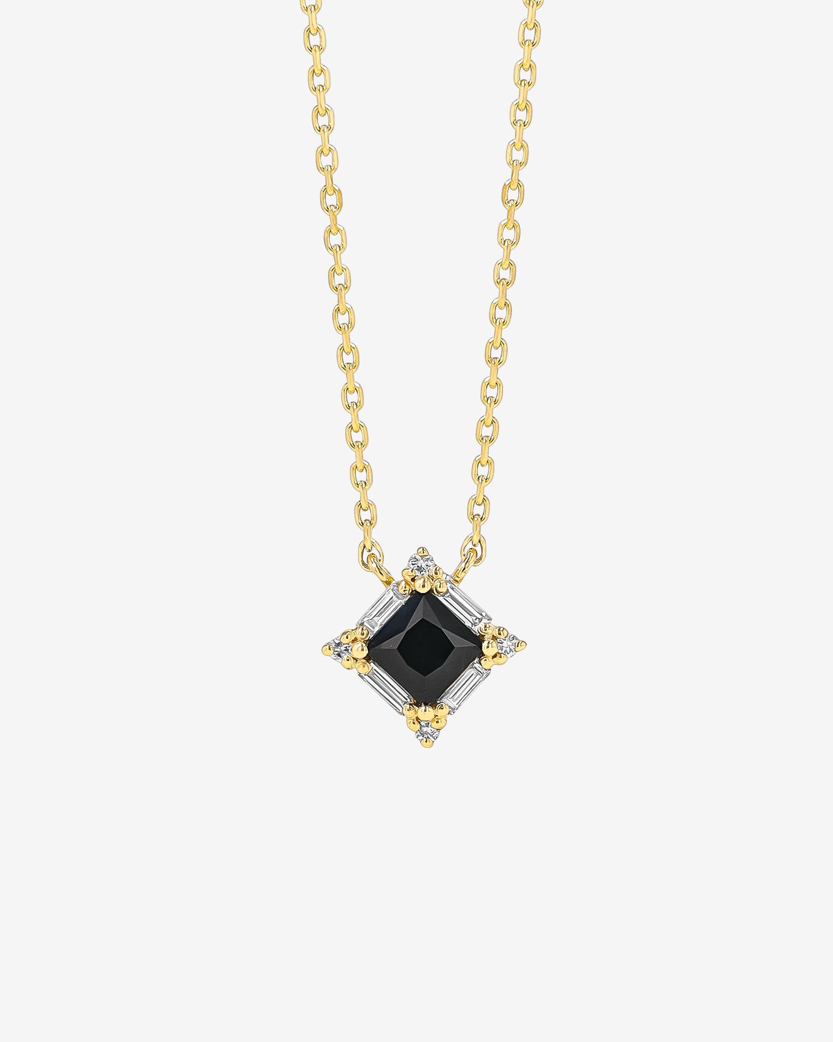 Suzanne Kalan Princess Midi Black Sapphire Pendant in 18k yellow gold