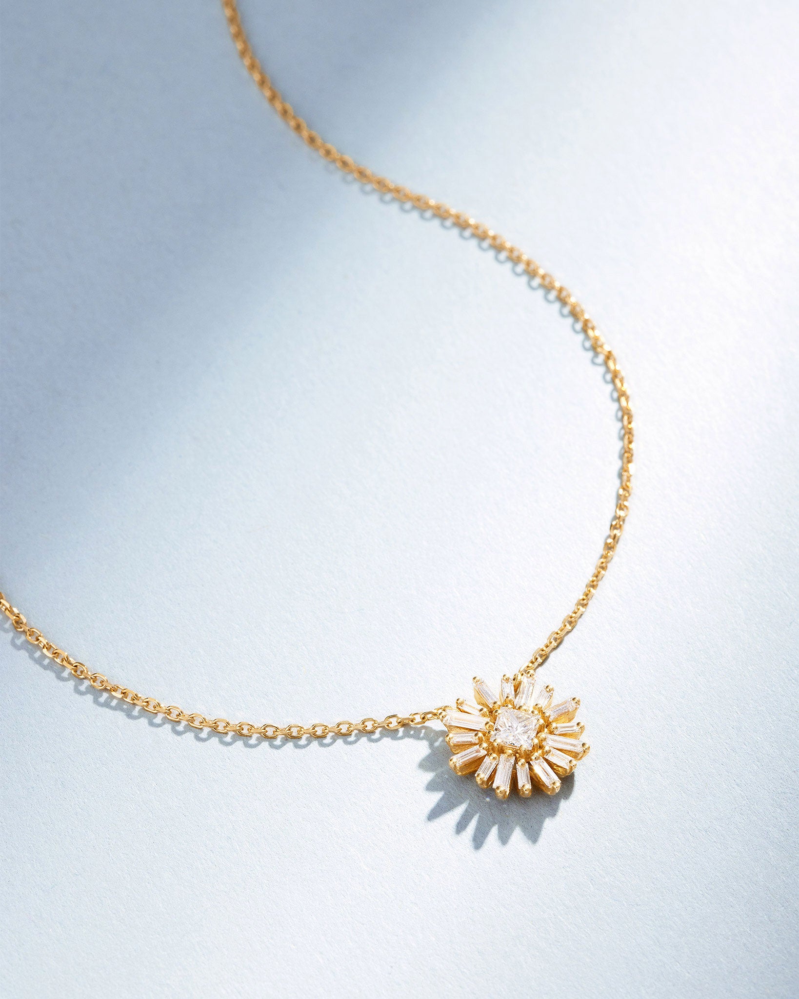 Suzanne Kalan Princess Diamond Mini Spark Pendant in 18k yellow gold