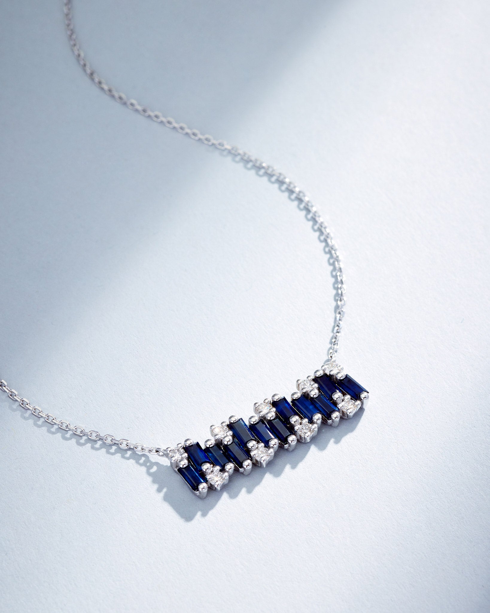 Blue sapphire 2024 bar necklace