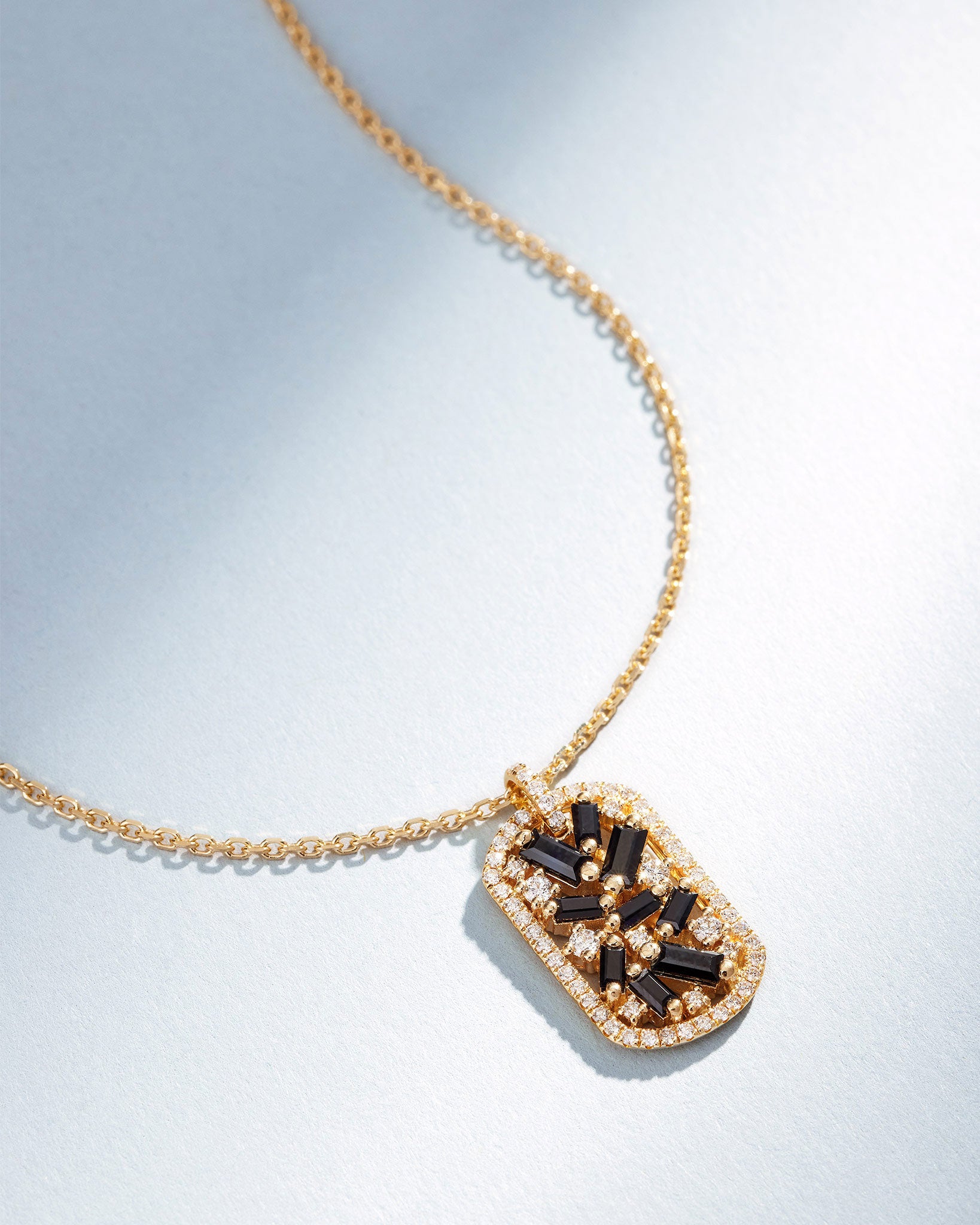 Rose Gold Tone Stainless Steel Dog Tag Pendant Necklace With Clear CZ - 50cm