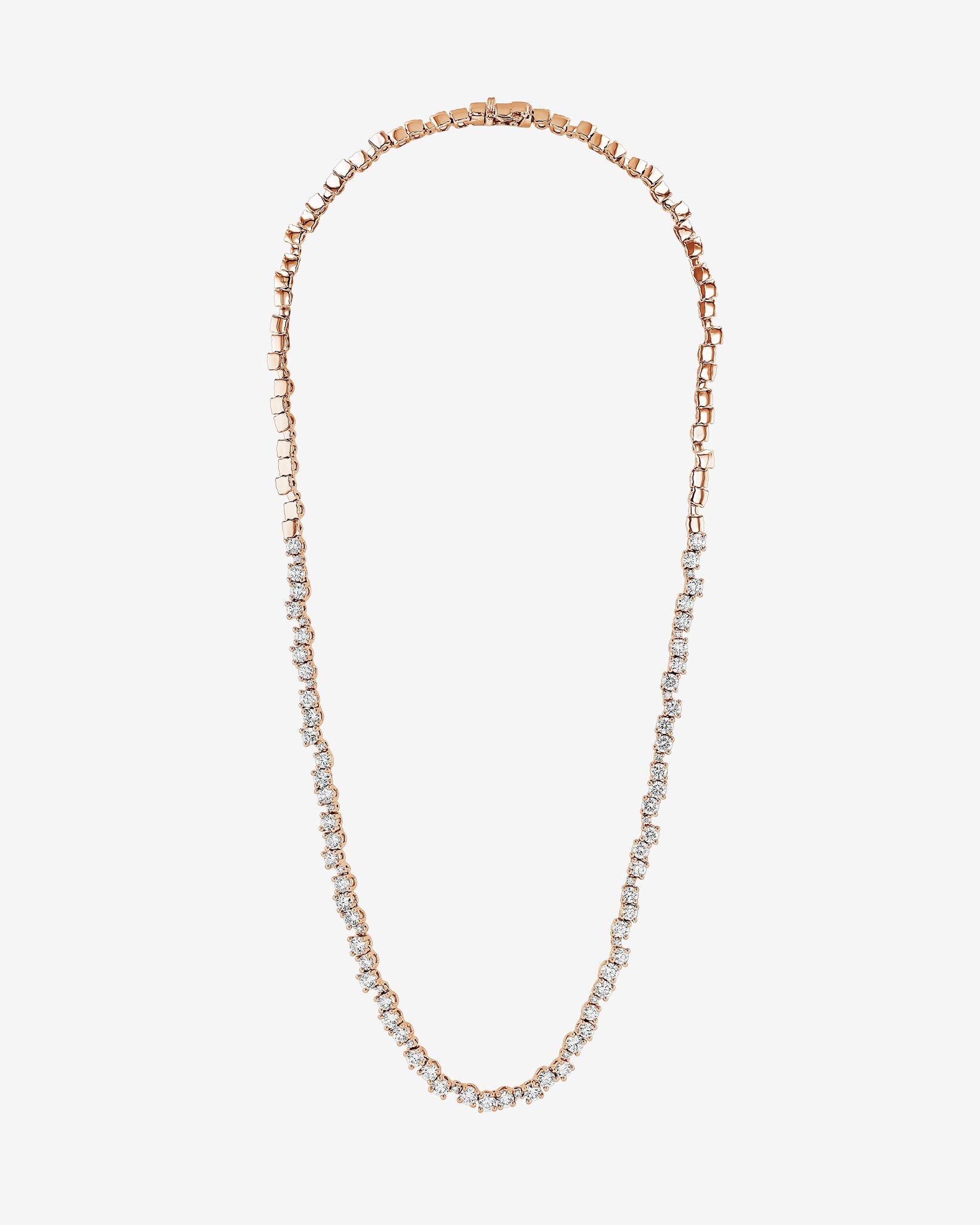 Suzanne Kalan Classic Diamond Round Tennis Necklace in 18k rose gold
