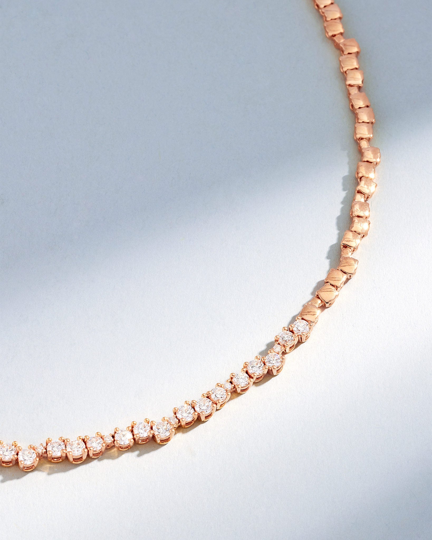 Suzanne Kalan Classic Diamond Round Tennis Necklace in 18k rose gold