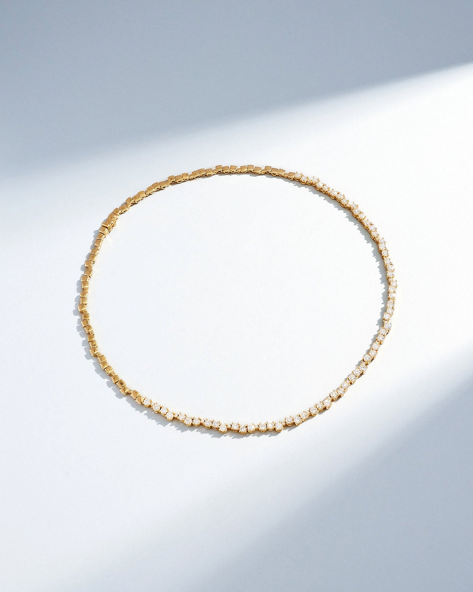 Suzanne Kalan Classic Diamond Round Tennis Necklace in 18k yellow gold