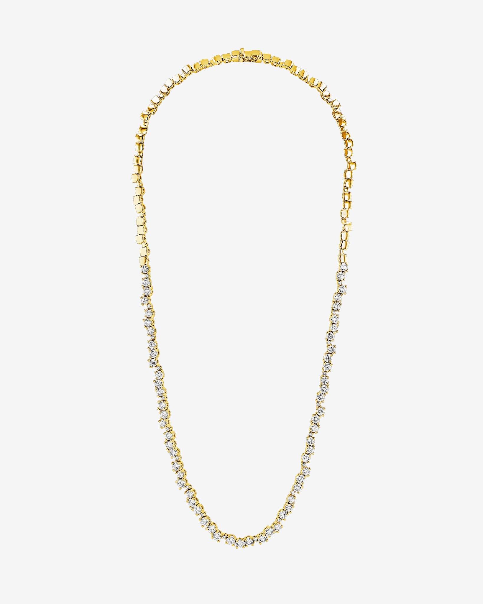 Suzanne Kalan Classic Diamond Round Tennis Necklace in 18k yellow gold