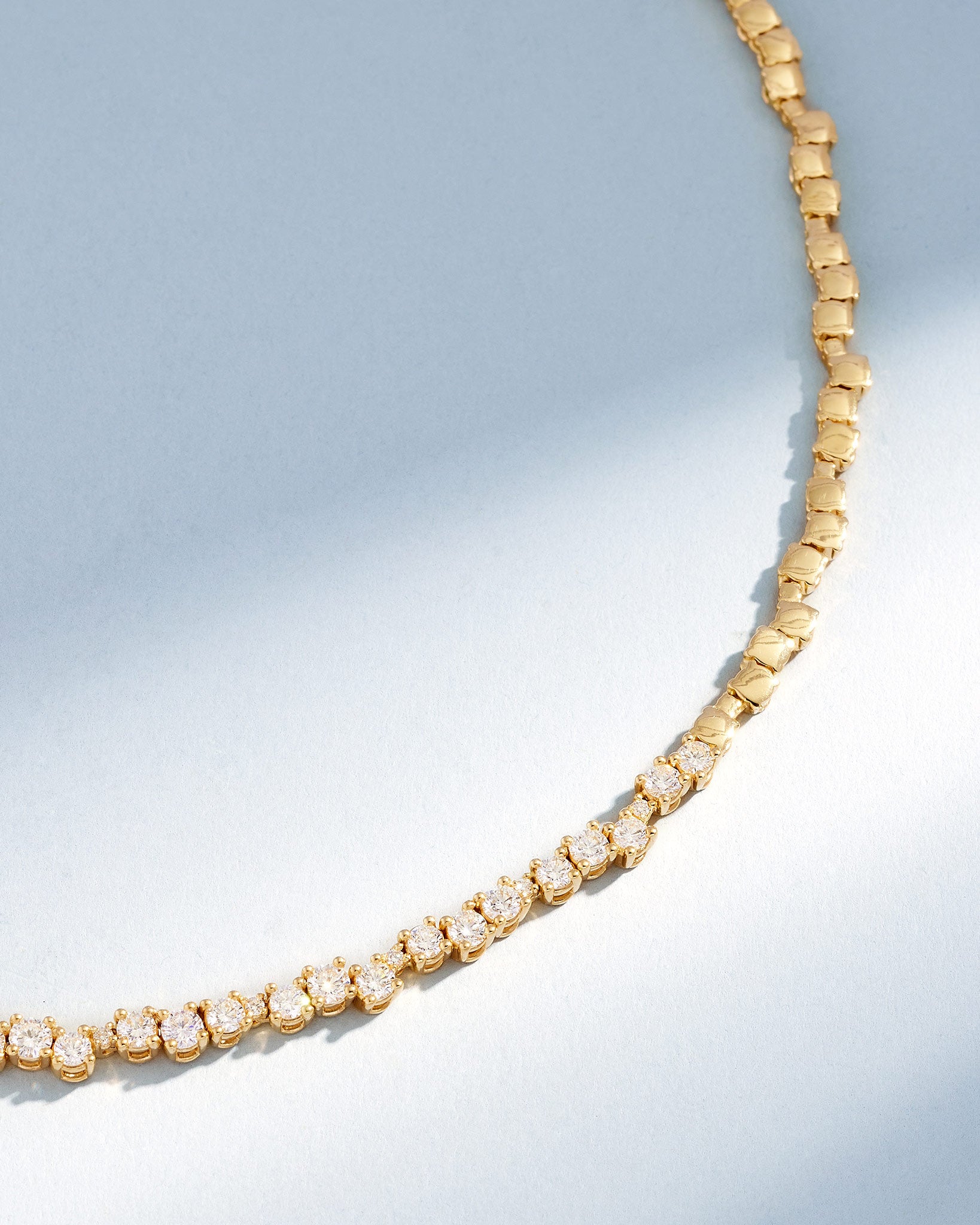 Suzanne Kalan Classic Diamond Round Tennis Necklace in 18k yellow gold