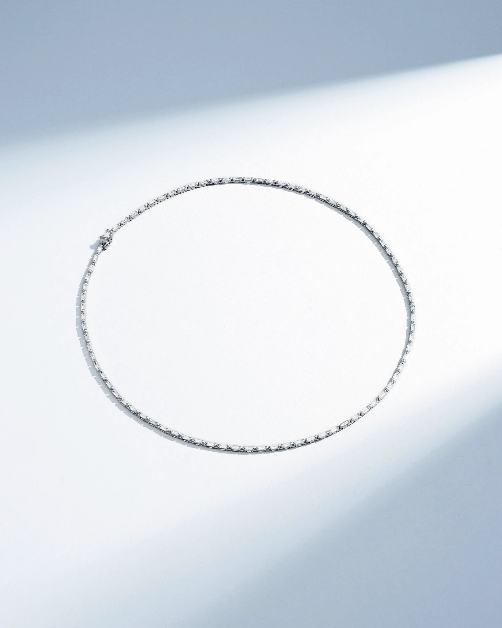 Suzanne Kalan Linear Full Diamond Tennis Necklace in 18k white gold