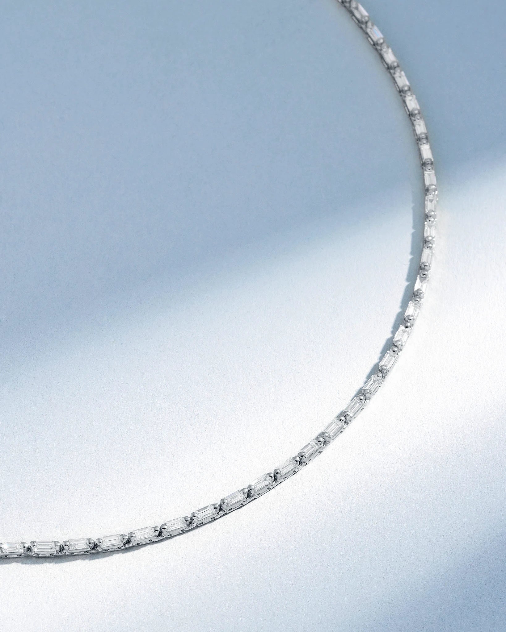 Suzanne Kalan Linear Full Diamond Tennis Necklace in 18k white gold