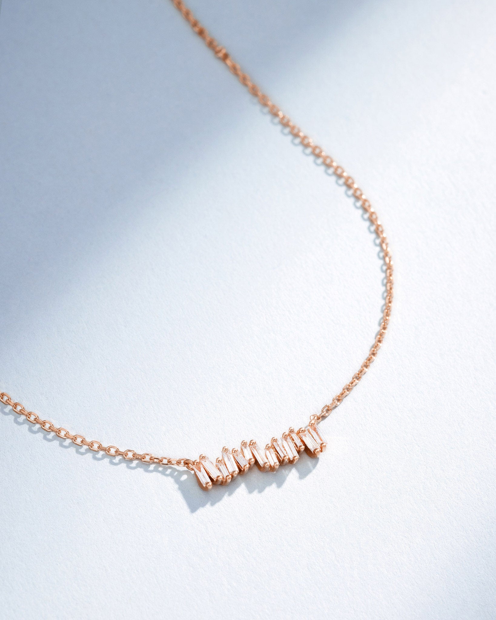 Suzanne Kalan Classic Diamond Mini Bar Pendant in 18k rose gold
