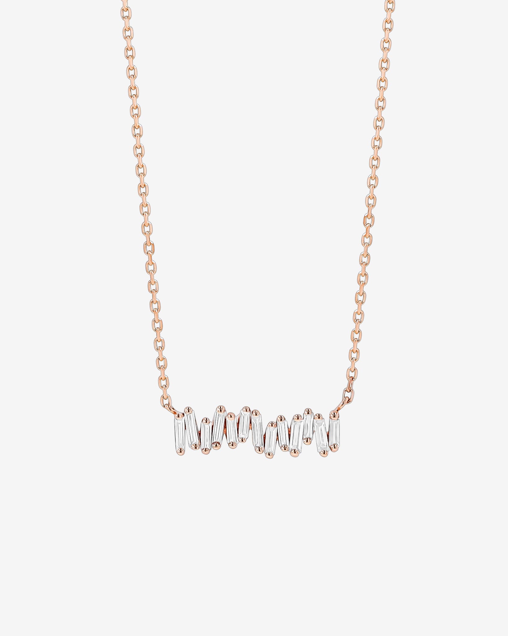 Suzanne Kalan Classic Diamond Mini Bar Pendant in 18k rose gold