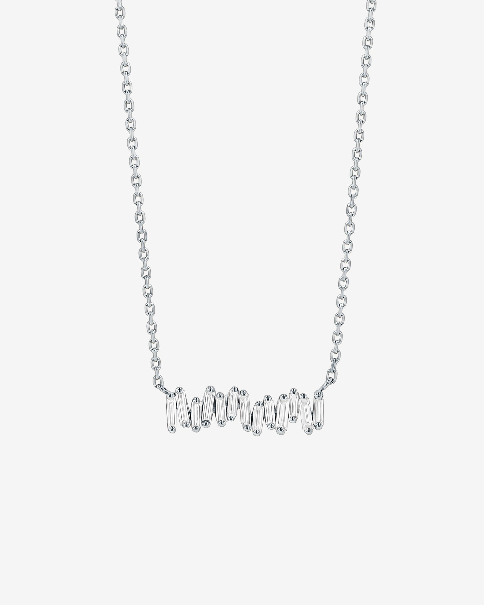 Suzanne Kalan Classic Diamond Mini Bar Pendant in 18k white gold