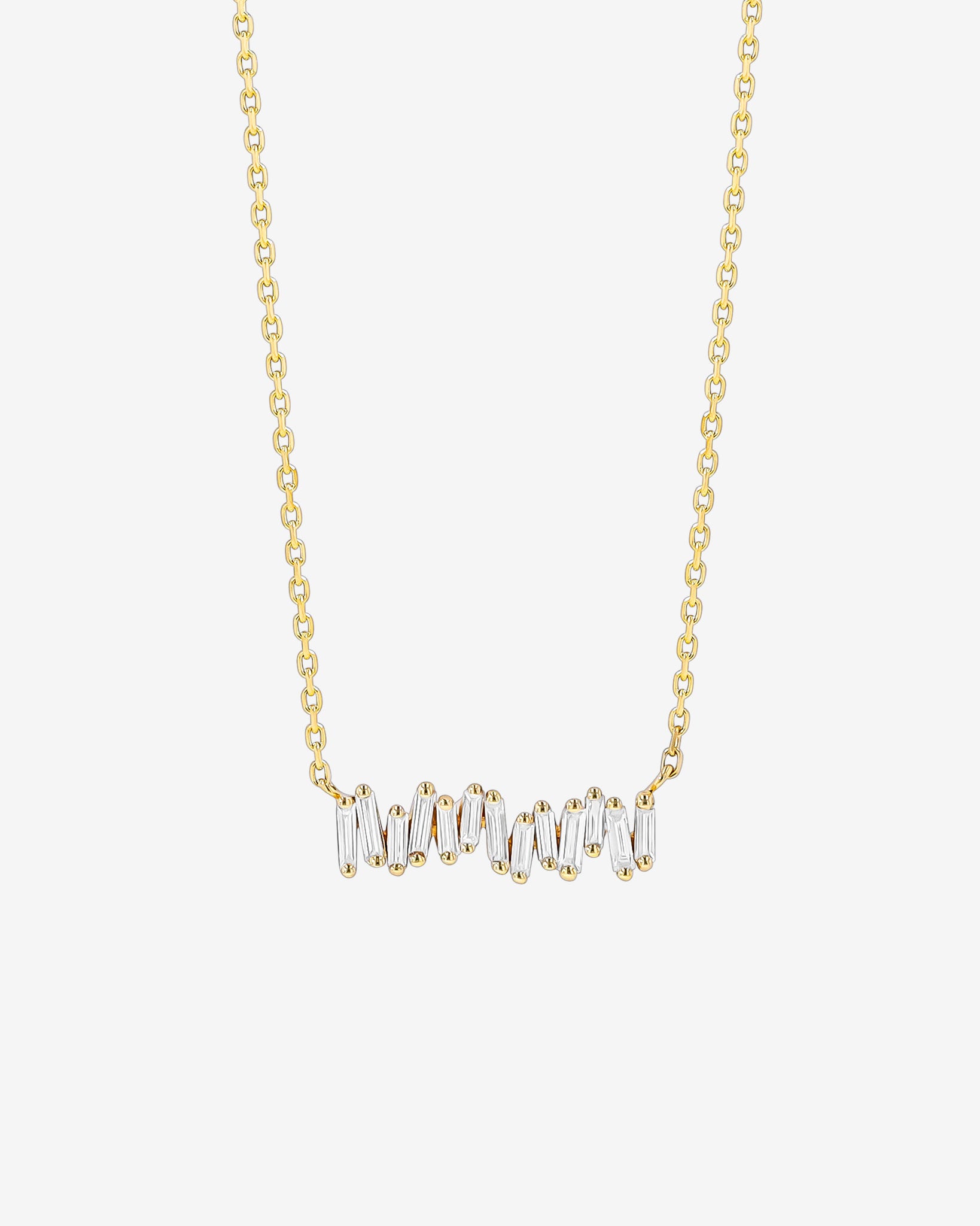 Suzanne Kalan Classic Diamond Mini Bar Pendant in 18k yellow gold