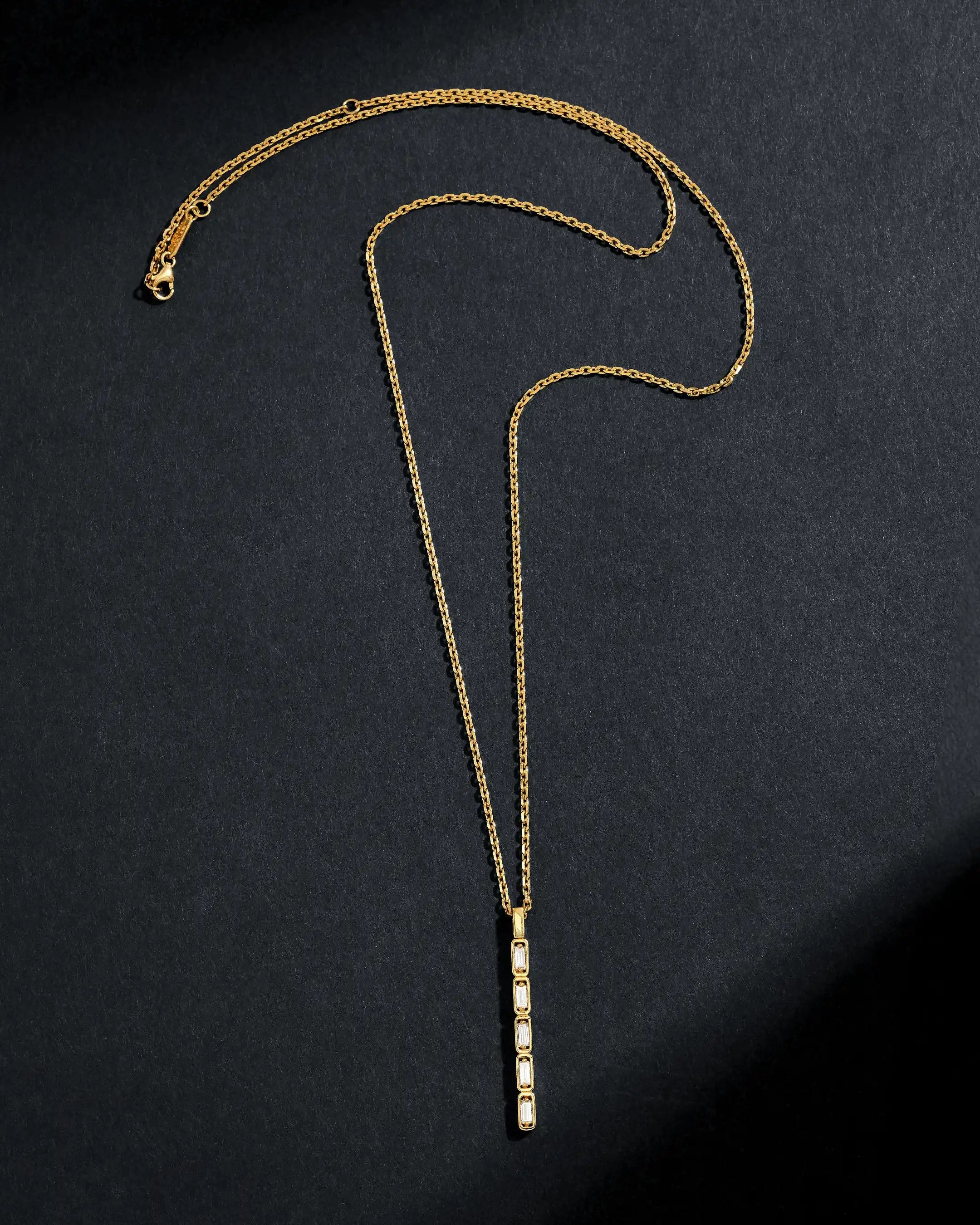 Suzanne Kalan Inlay Diamond Medium Totem Necklace in 18k yellow gold