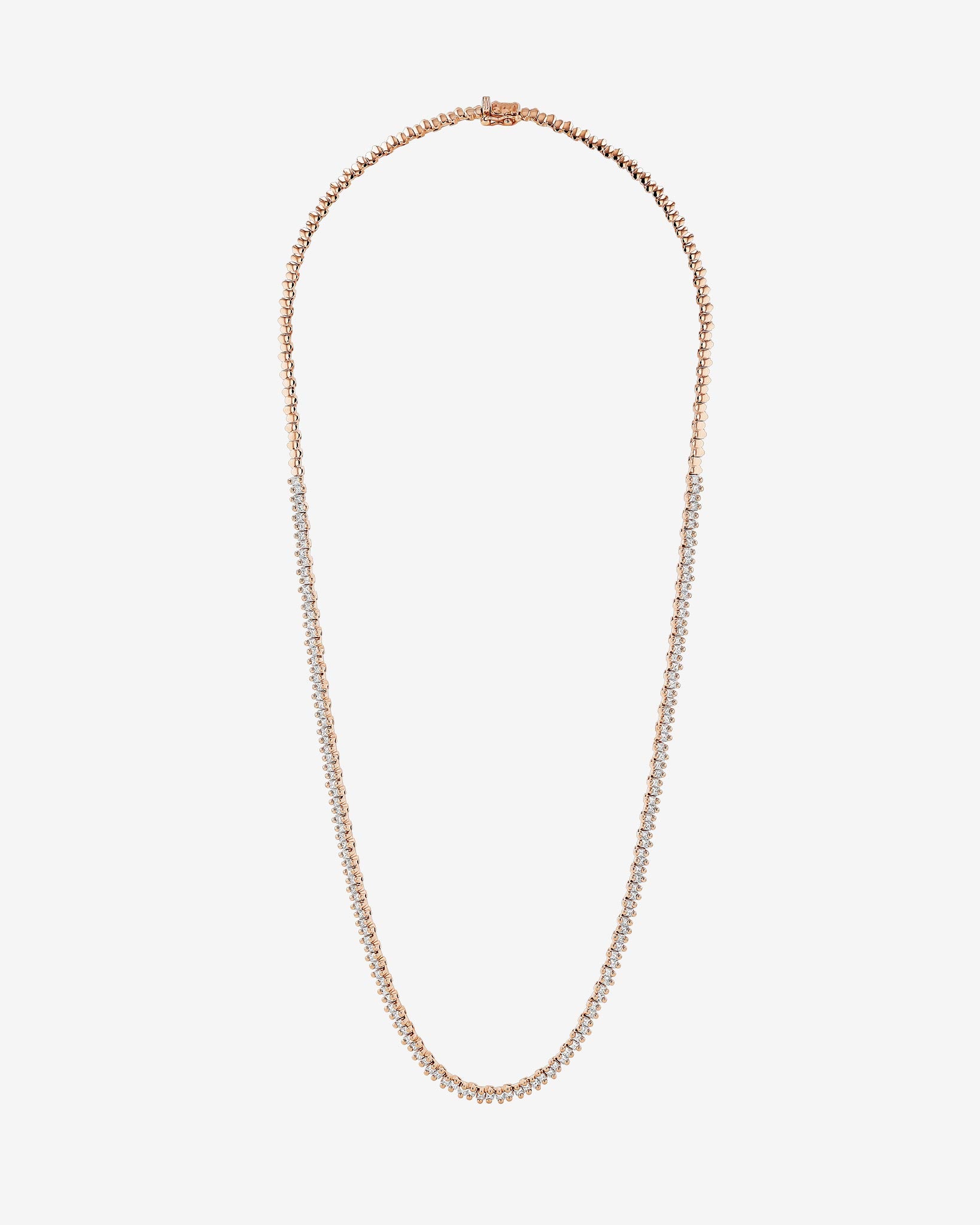 Suzanne Kalan Princess Mini Half Diamond Tennis Necklace in 18k rose gold