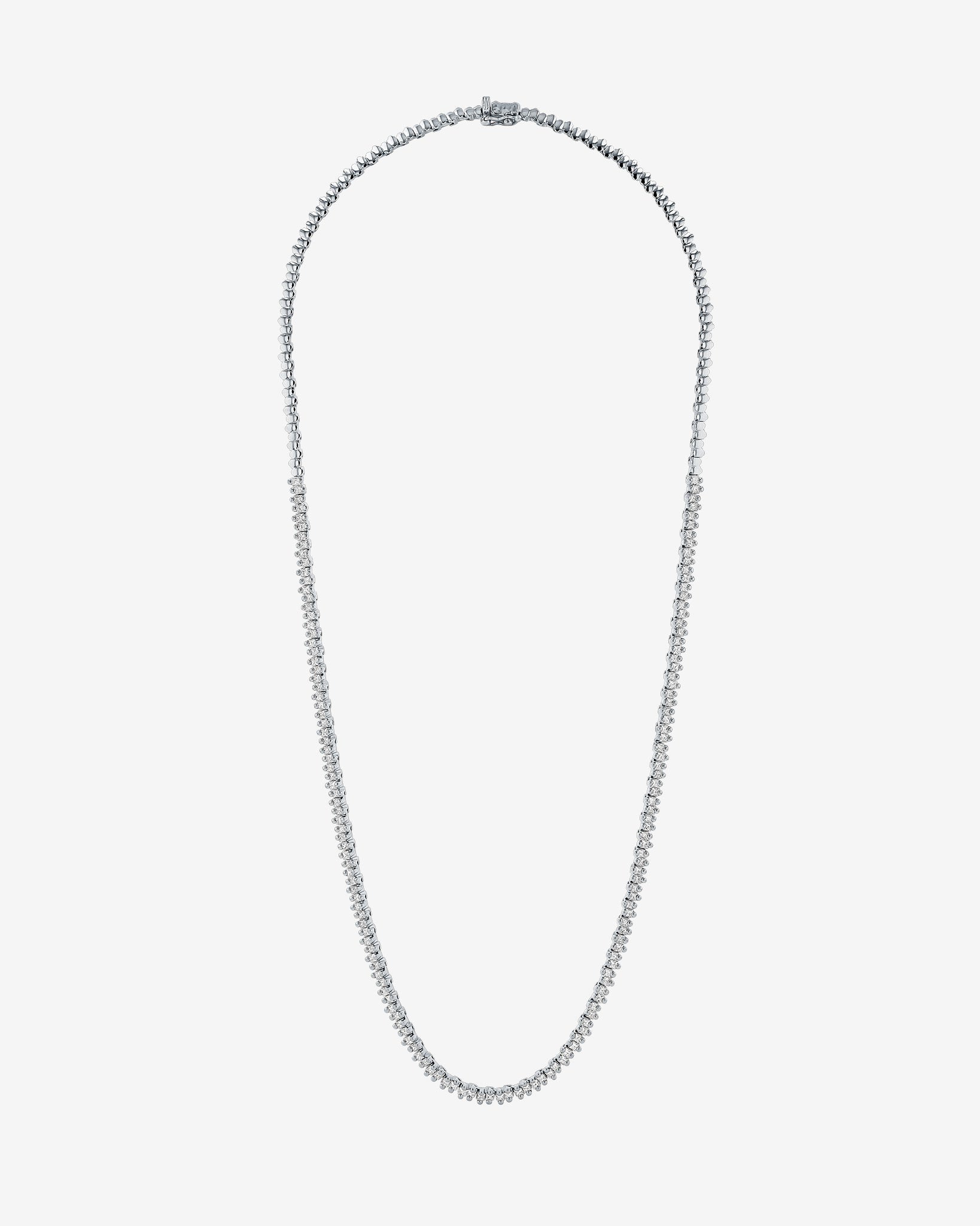 Suzanne Kalan Princess Mini Half Diamond Tennis Necklace in 18k white gold