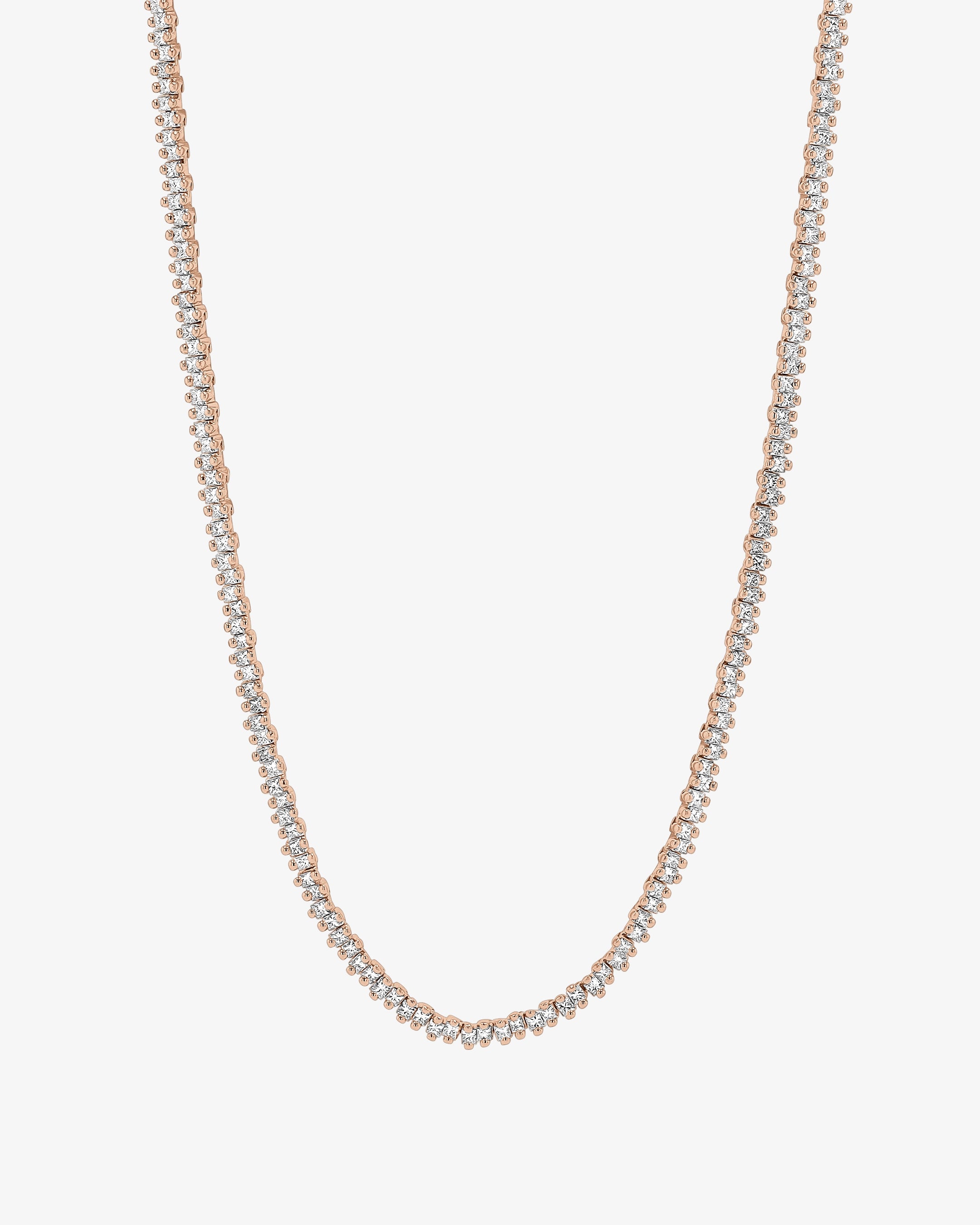 Suzanne Kalan Princess Mini Diamond 36" Inch Tennis Necklace in 18k rose gold