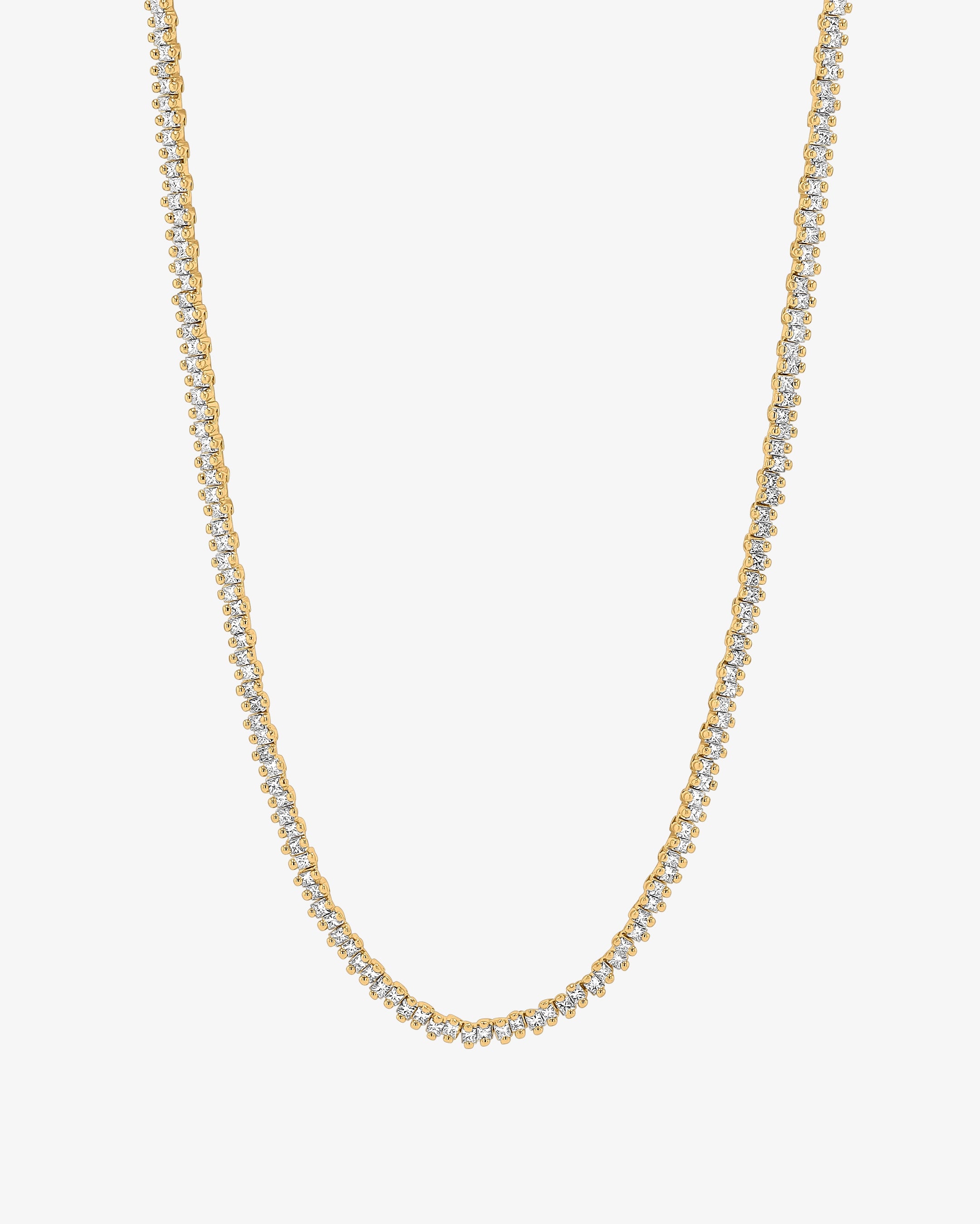 Suzanne Kalan Princess Mini Diamond 36" Inch Tennis Necklace in 18k yellow gold
