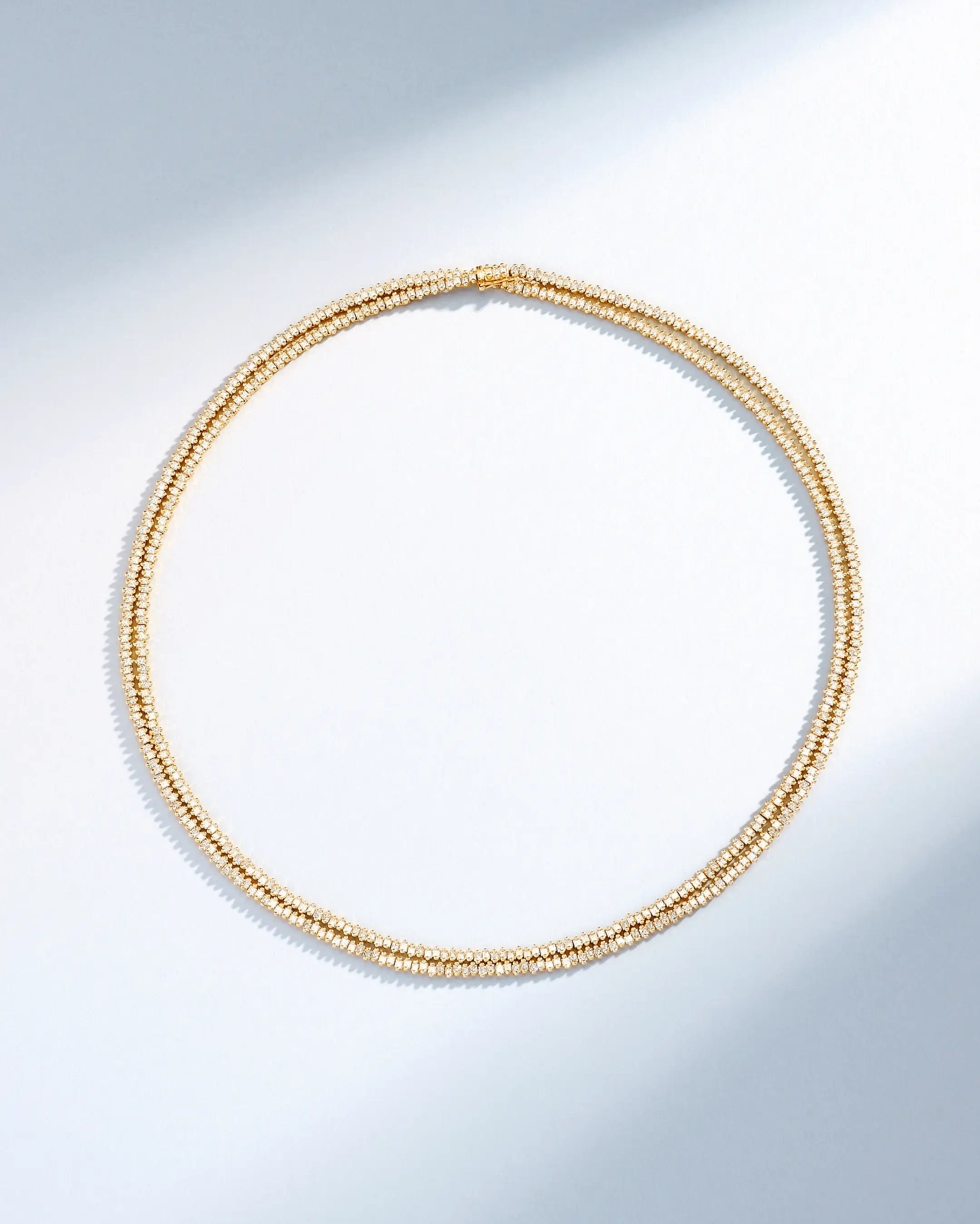 Suzanne Kalan Princess Mini Diamond 36" Inch Tennis Necklace in 18k yellow gold