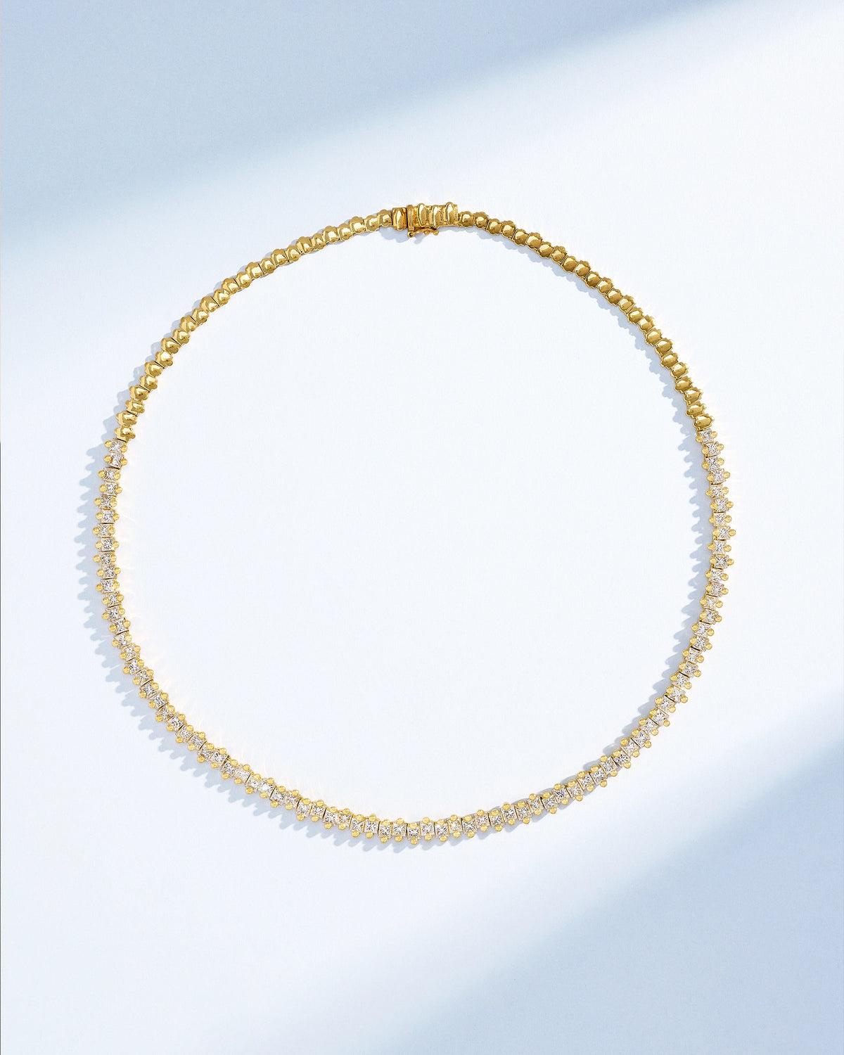 Suzanne Kalan Princess Milli Diamond Tennis Necklace in 18k yellow gold