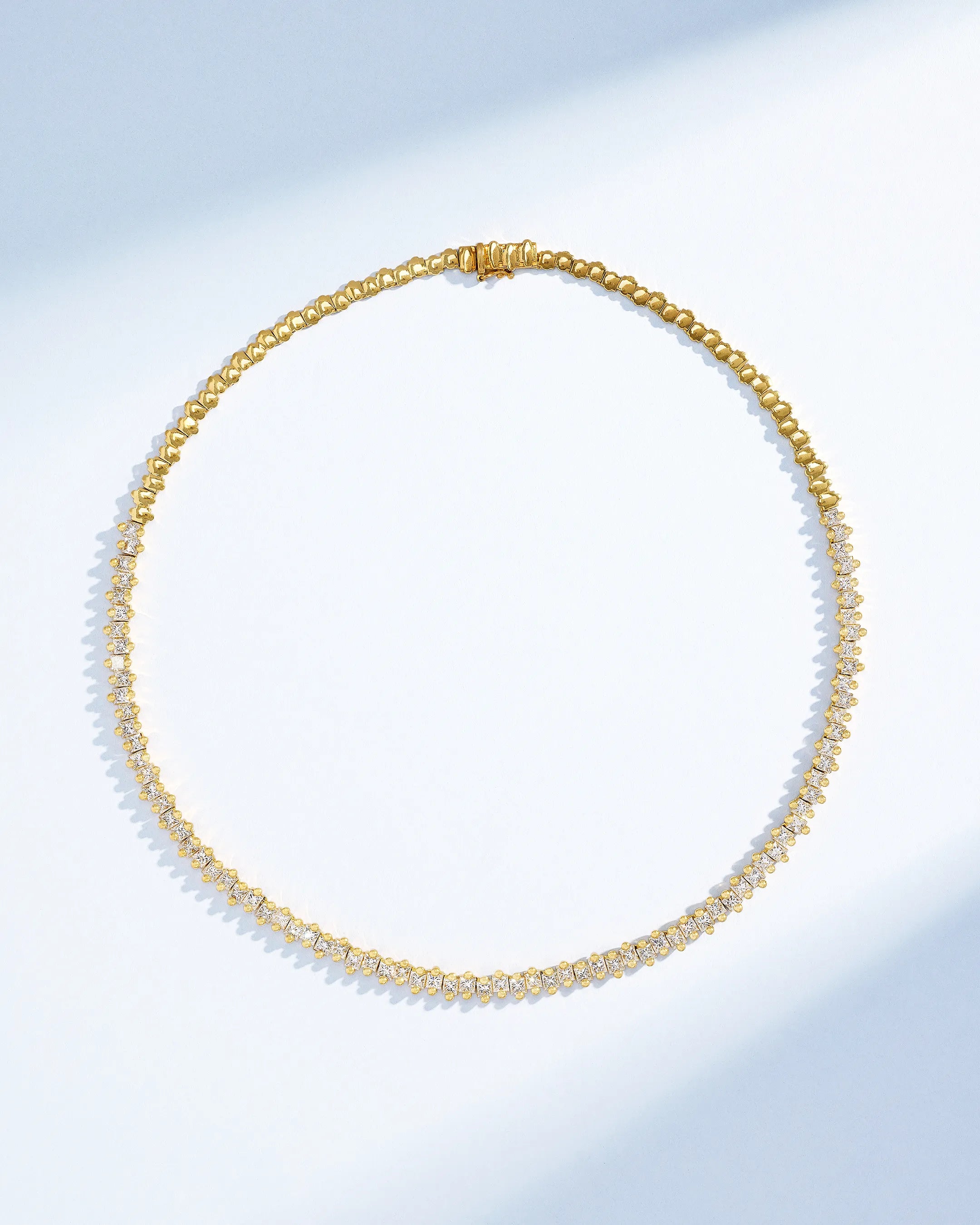 Suzanne Kalan Princess Milli Diamond Tennis Necklace in 18k yellow gold