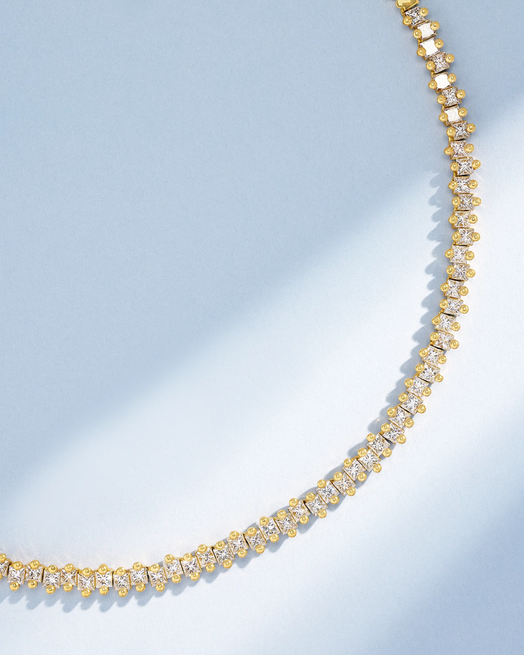 Suzanne Kalan Princess Milli Diamond Tennis Necklace in 18k yellow gold