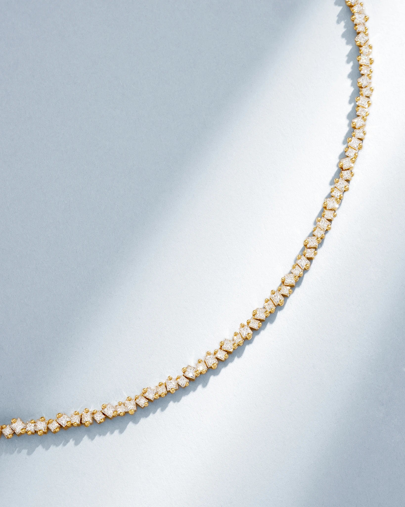 Suzanne Kalan La Fantaisie Cosmic Diamond Tennis Necklace in 18k yellow gold