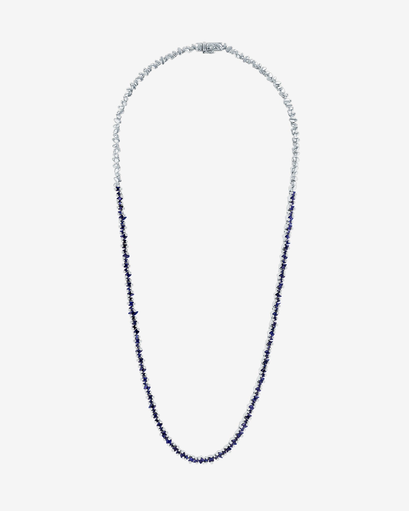 Suzanne Kalan La Fantaisie Cosmic Dark Blue Sapphire Tennis Necklace in 18k white gold