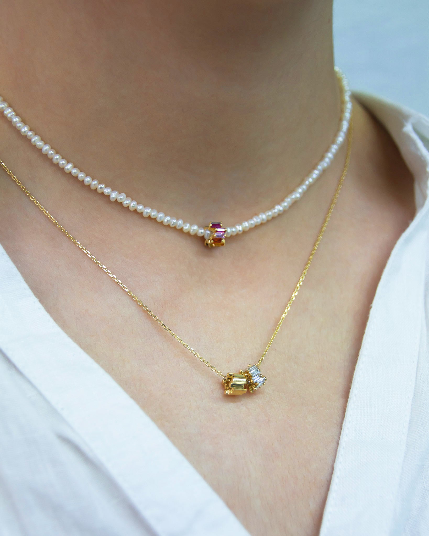 Suzanne Kalan Infinite Diamond & Golden Rondelle Pendant in 18k yellow gold