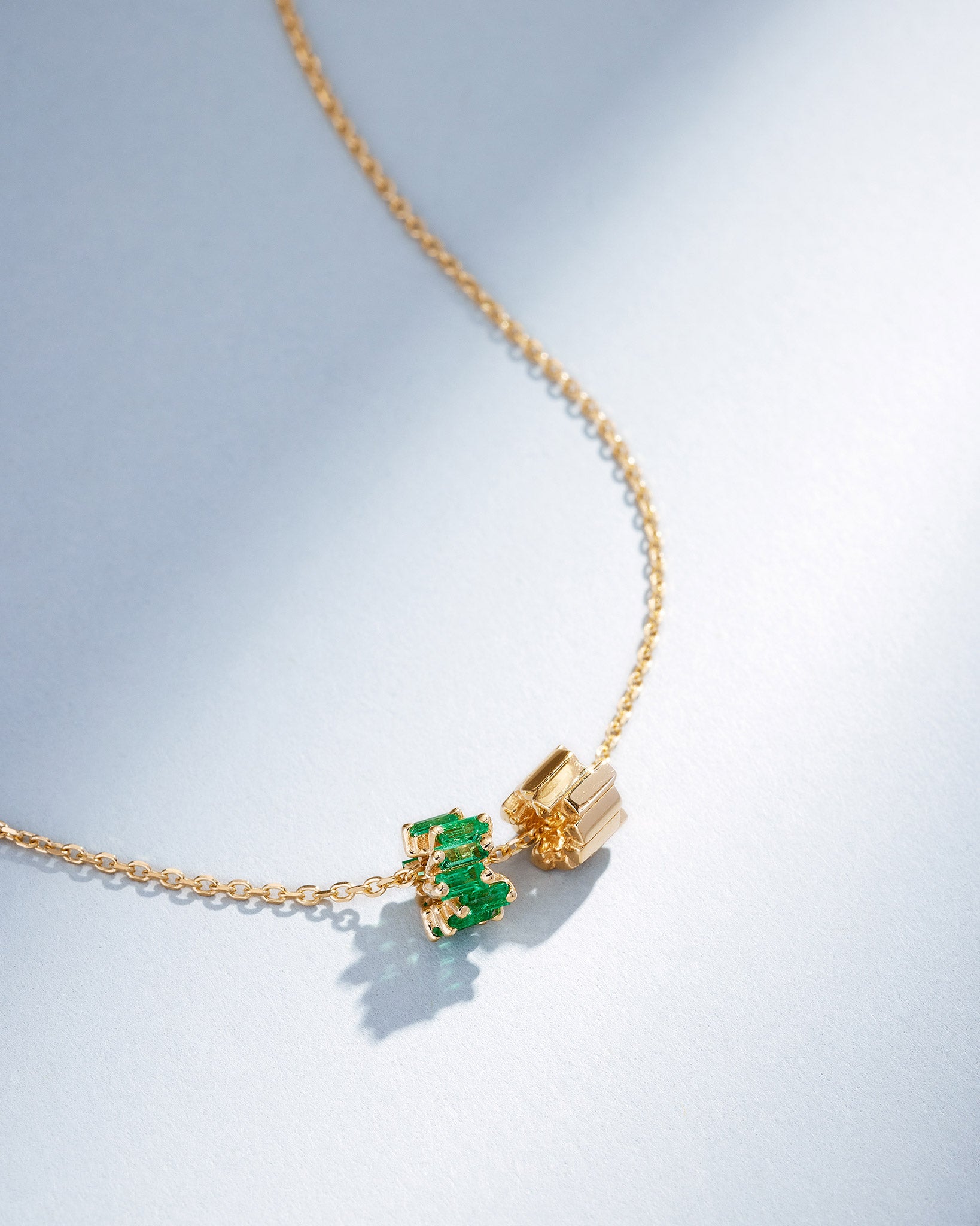 Suzanne Kalan Infinite Emerald & Golden Rondelle Pendant in 18k yellow gold