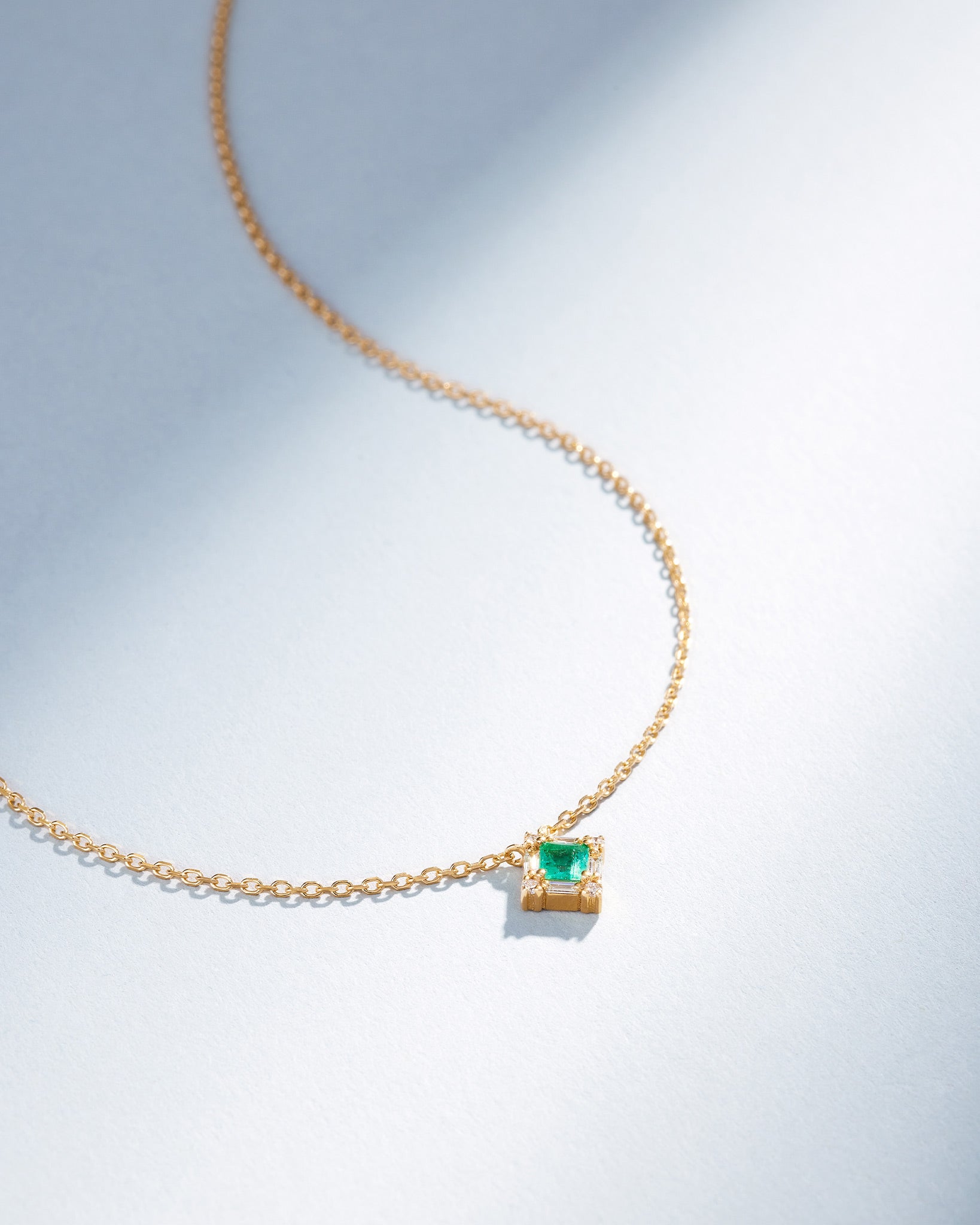 Suzanne Kalan Princess Mini Emerald Pendant in 18k yellow gold