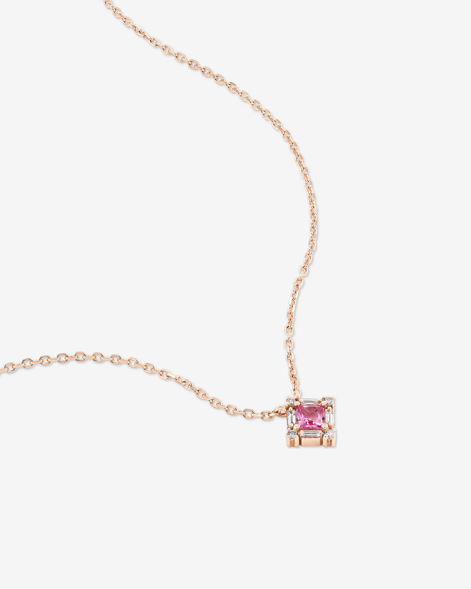Suzanne Kalan Princess Mini Pink Sapphire Pendant in 18k rose gold
