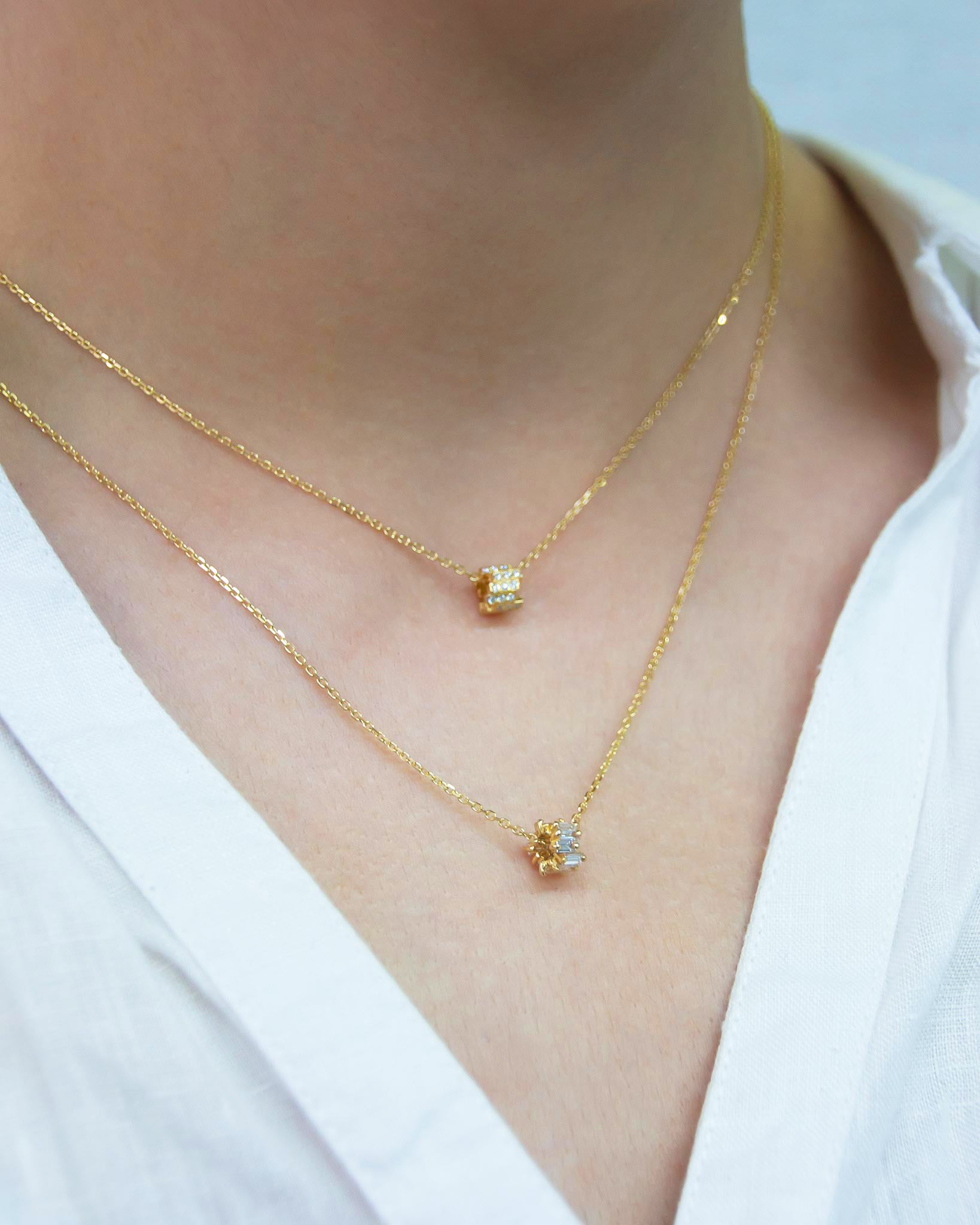 Suzanne Kalan Infinite Diamond Rondelle Pendant in 18k yellow gold