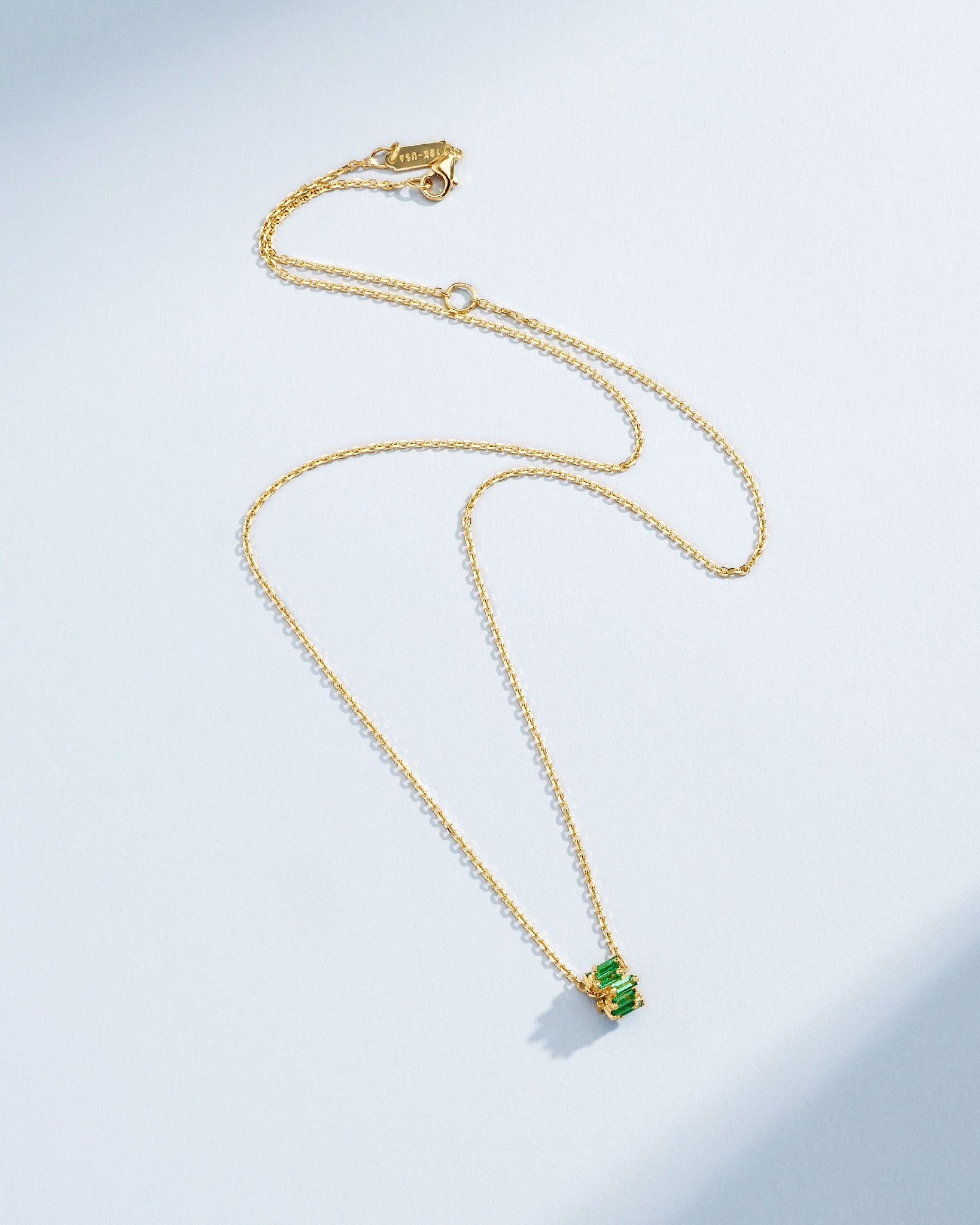 Suzanne Kalan Infinite Emerald Rondelle Pendant in 18k yellow gold