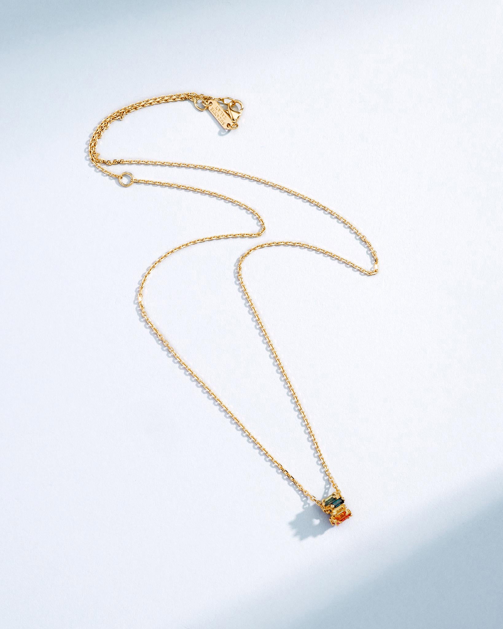 Suzanne Kalan Infinite Rainbow Sapphire Rondelle Pendant in 18k yellow gold