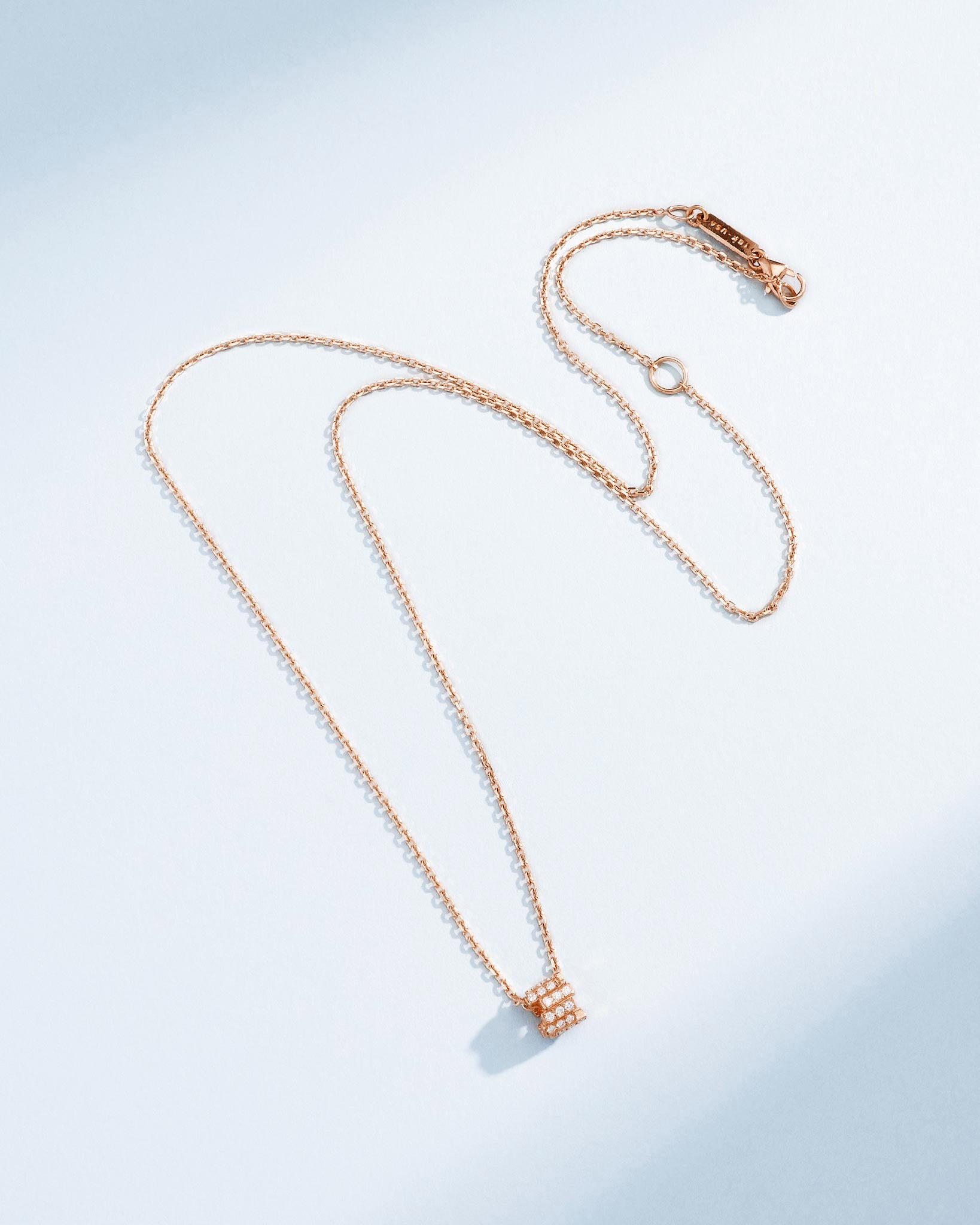 Suzanne Kalan Infinite Pave Diamond Mini Rondelle Pendant in 18k rose gold