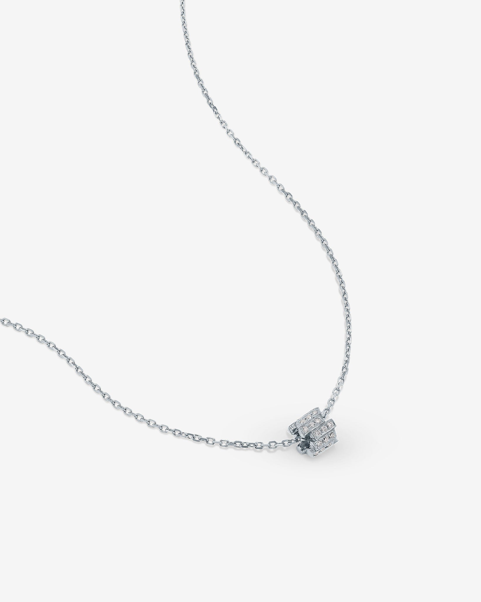 Suzanne Kalan Infinite Pave Diamond Mini Rondelle Pendant in 18k white gold