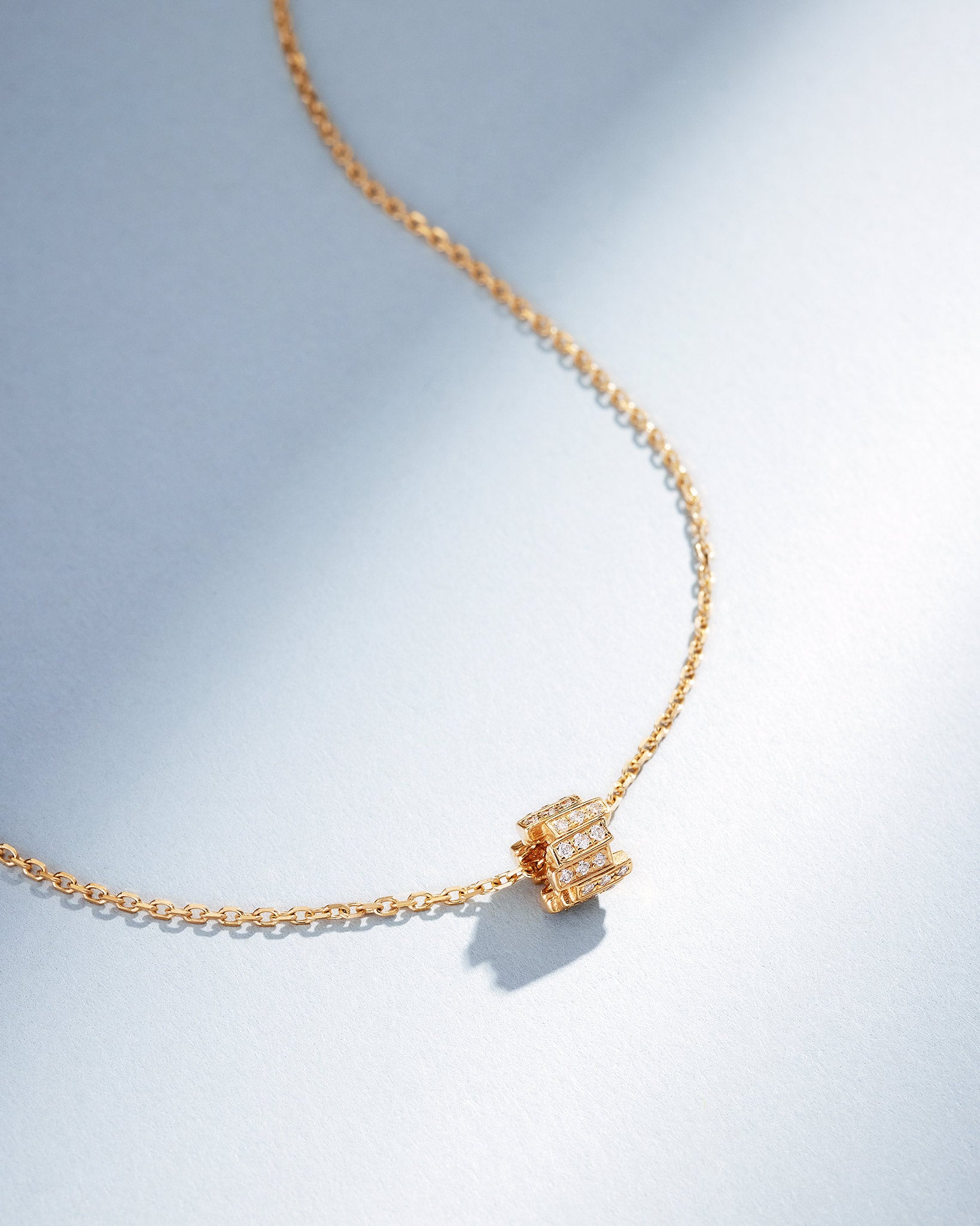 Suzanne Kalan Infinite Pave Diamond Mini Rondelle Pendant in 18k yellow gold
