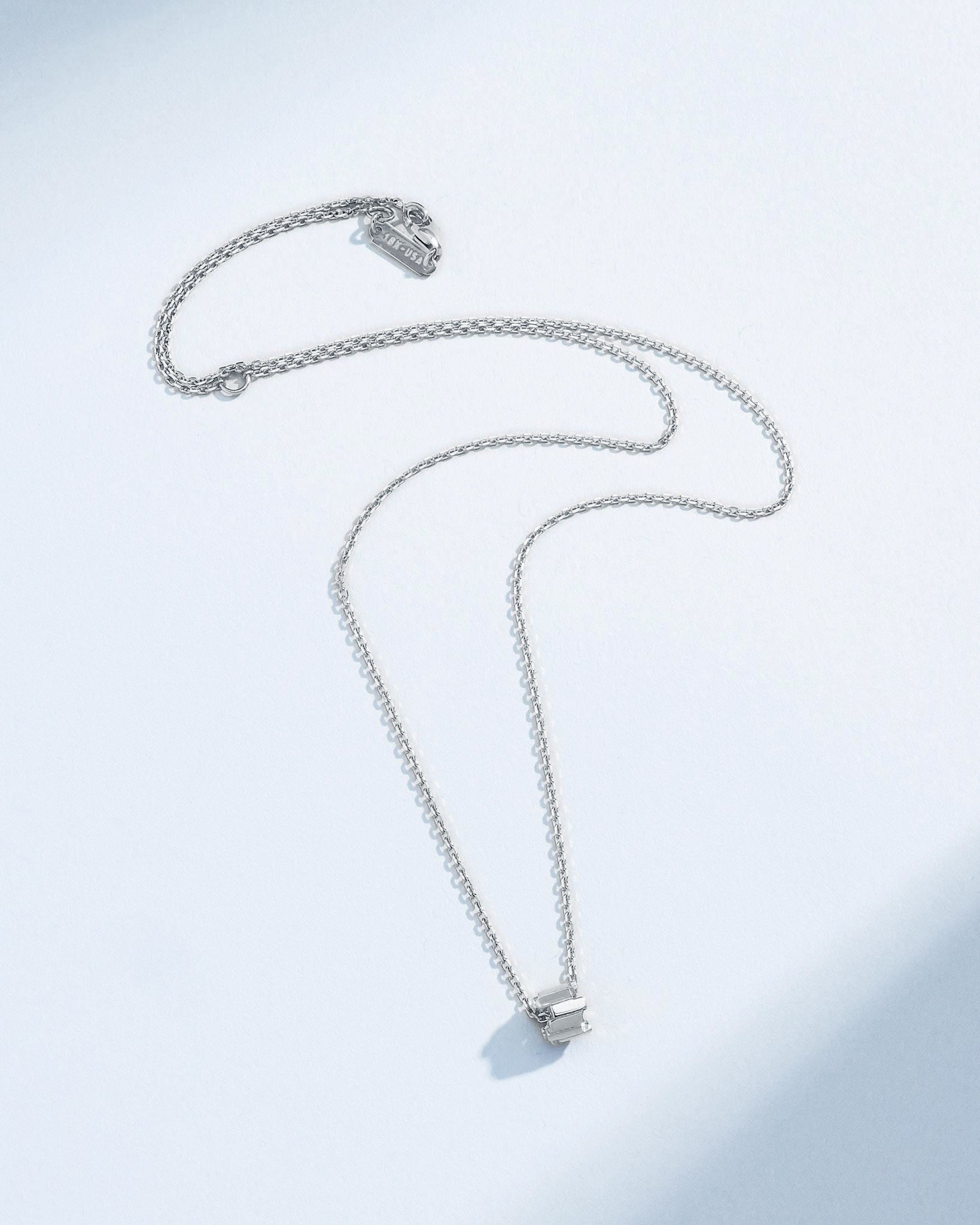 Suzanne Kalan Infinite Golden Mini Rondelle Pendant in 18k white gold