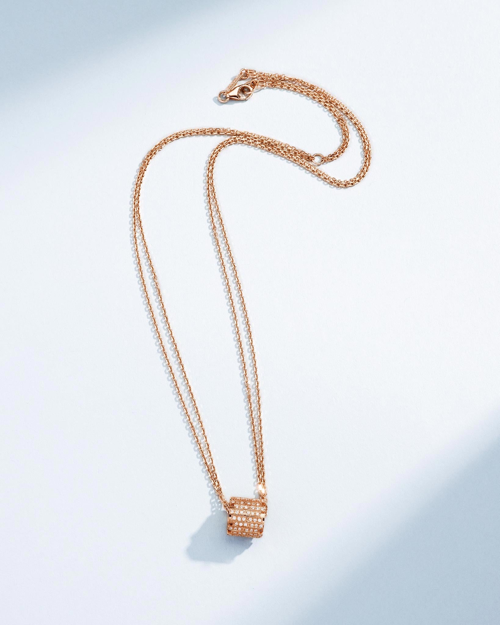 Suzanne Kalan Infinite Pave Diamond Midi Rondelle Pendant in 18k rose gold