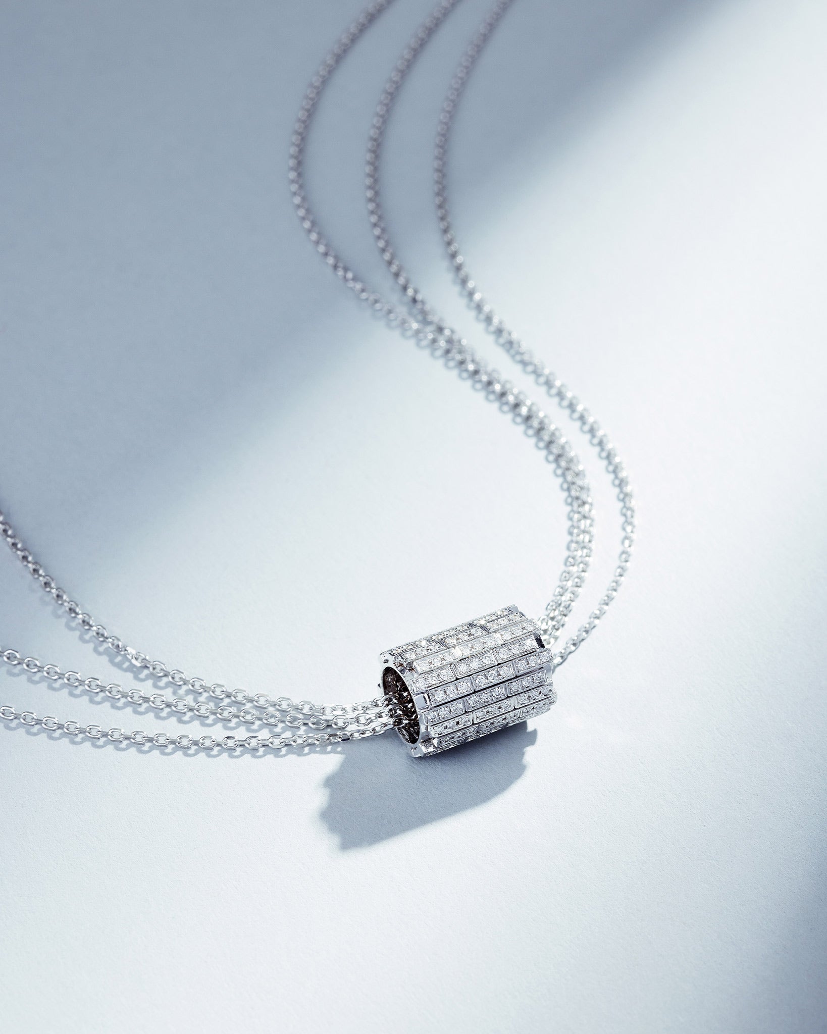 Suzanne Kalan Infinite Pave Diamond Milli Rondelle Pendant in 18k white gold