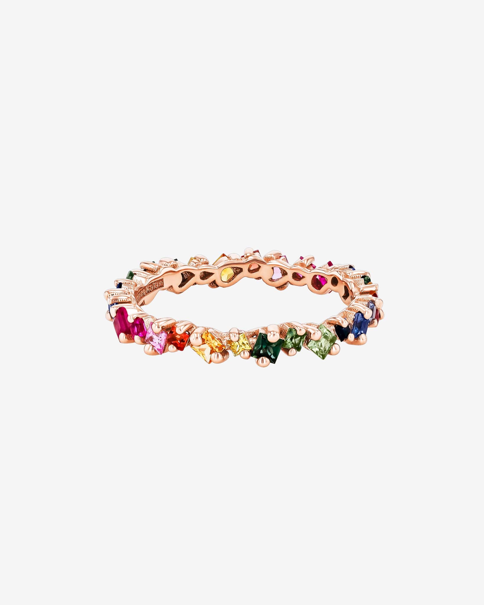 Suzanne Kalan La Fantaisie Cosmic Rainbow Sapphire Eternity Band in 18k rose gold