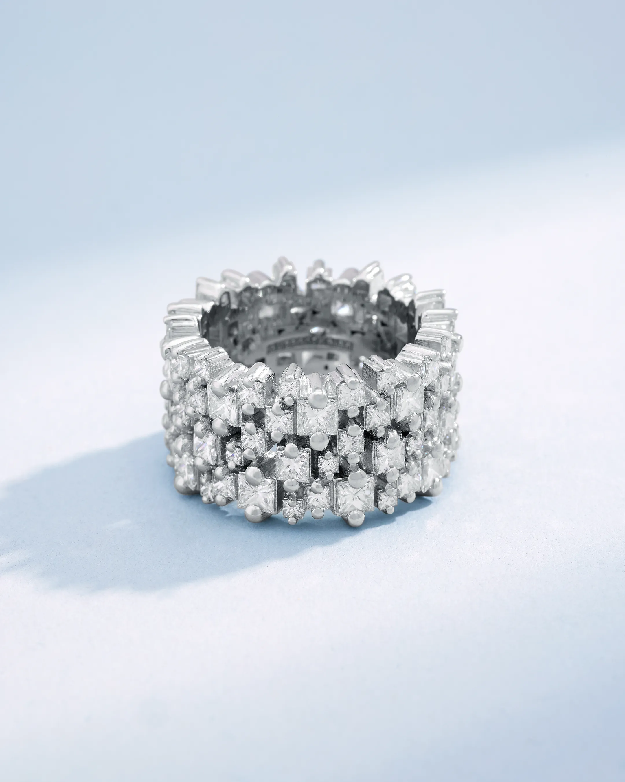 Suzanne Kalan Princess Milli Stack Diamond Eternity Band in 18k white gold