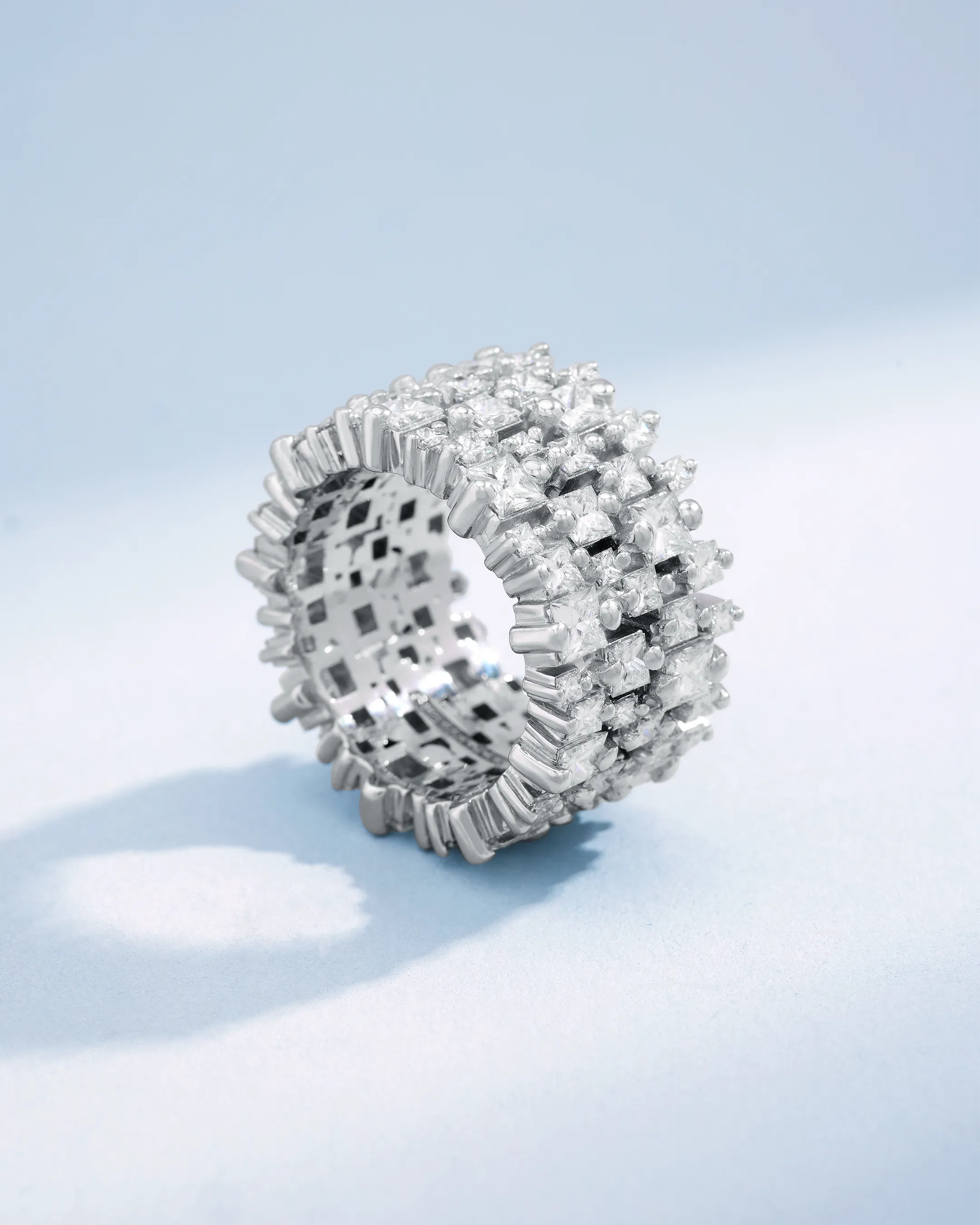 Suzanne Kalan Princess Milli Stack Diamond Eternity Band in 18k white gold