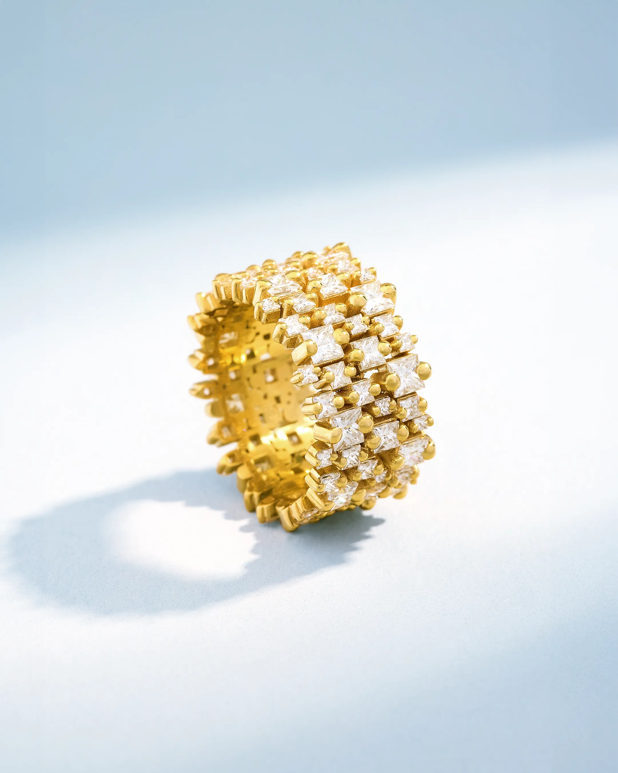 Suzanne Kalan Princess Milli Stack Diamond Eternity Band in 18k yellow gold