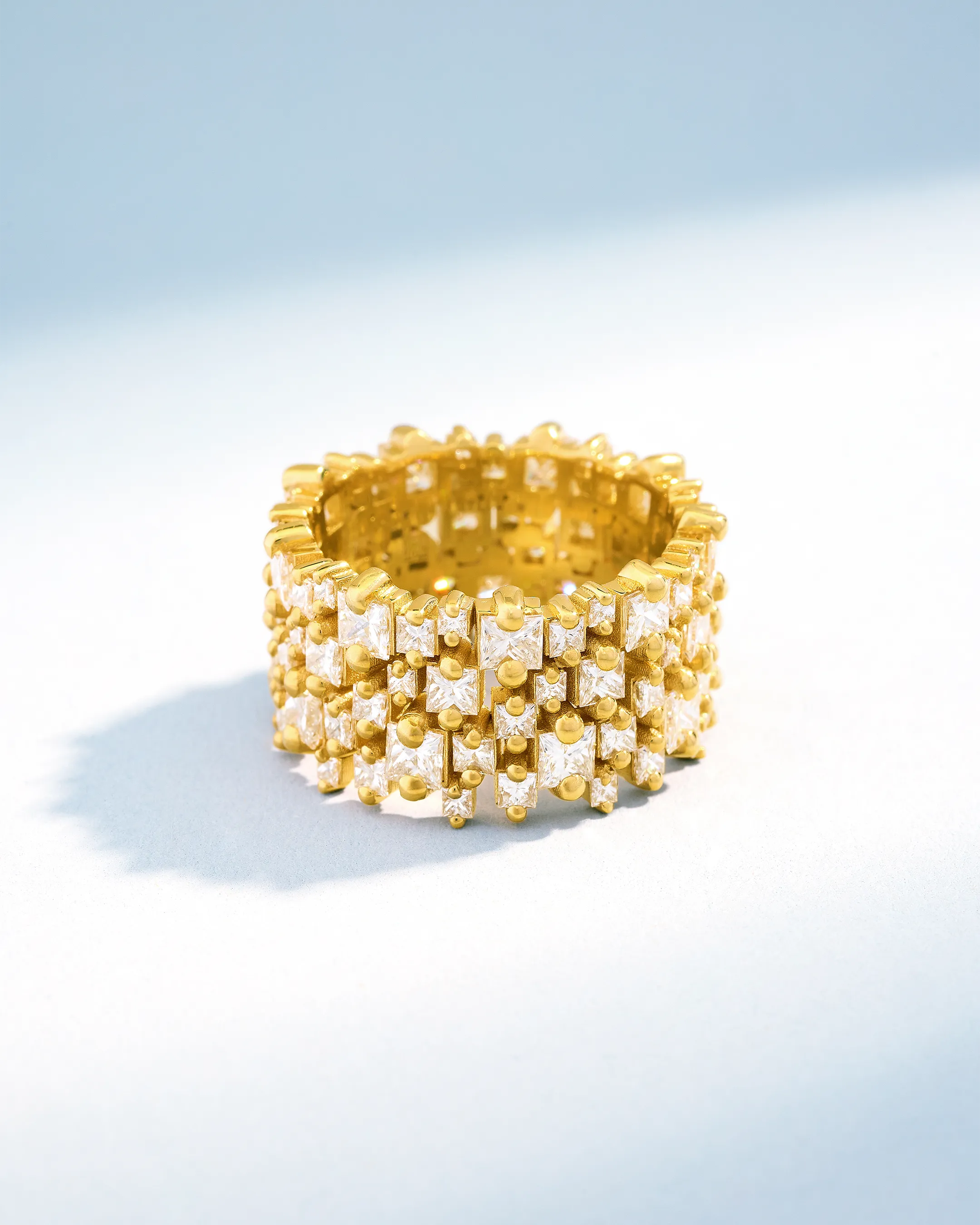 Suzanne Kalan Princess Milli Stack Diamond Eternity Band in 18k yellow gold