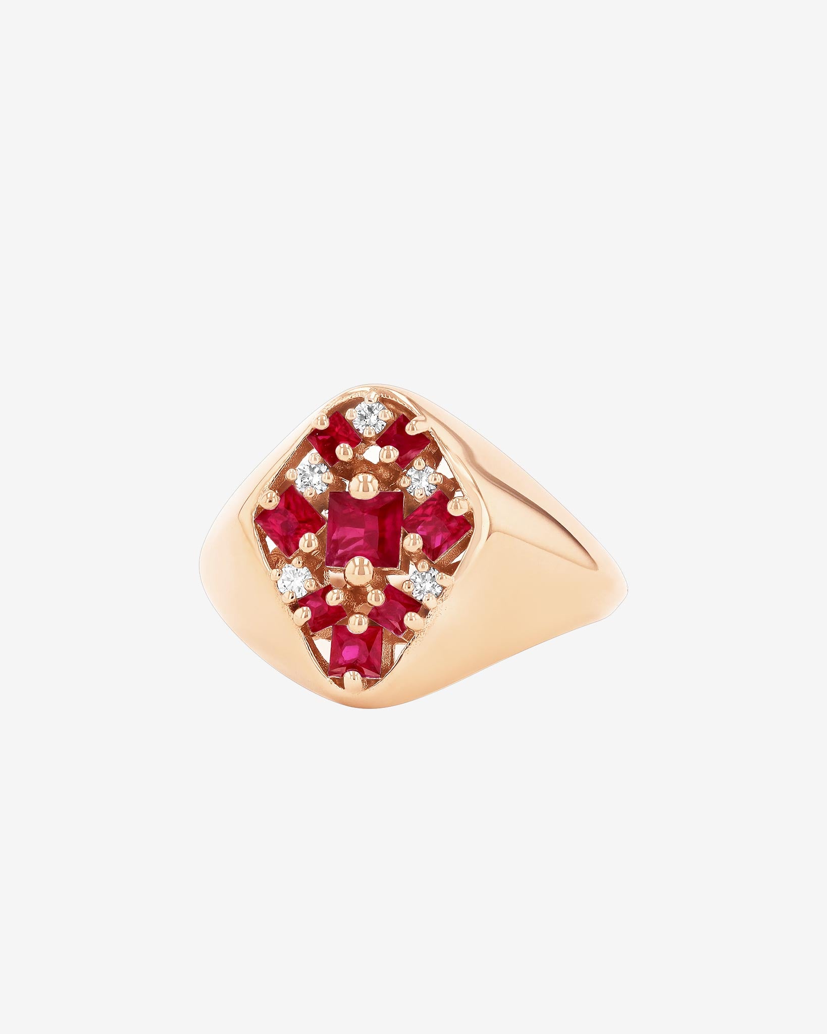 Suzanne Kalan La Fantaisie Star Ruby Signet Ring in 18k rose gold