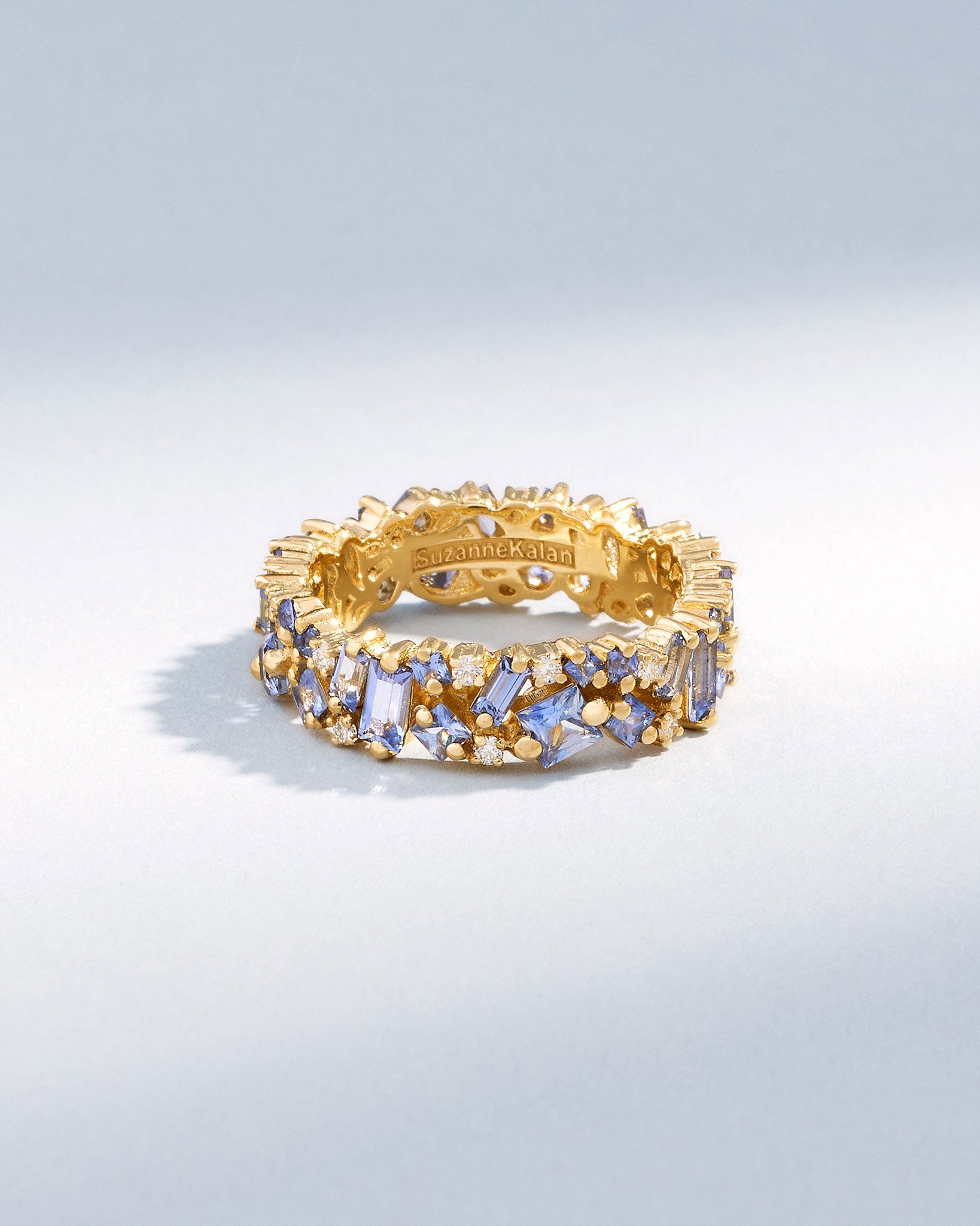 Suzanne Kalan La Fantaisie Light Blue Sapphire Eternity Band in 18k yellow gold